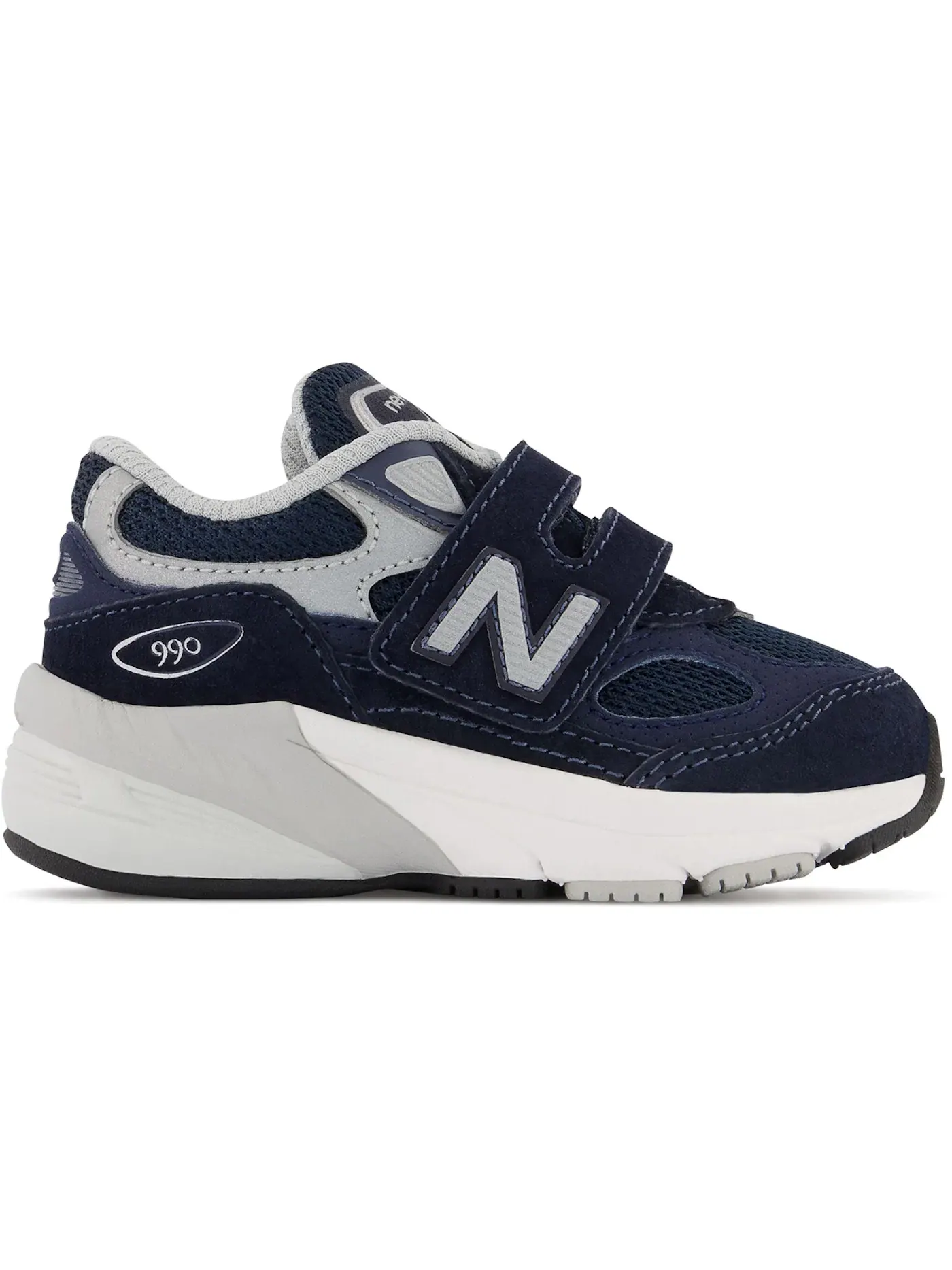 Детские кроссовки на липучке New Balance 990v6 Hook and Loop New Balance — изображение 1 из 1, темно-синий/серебристый