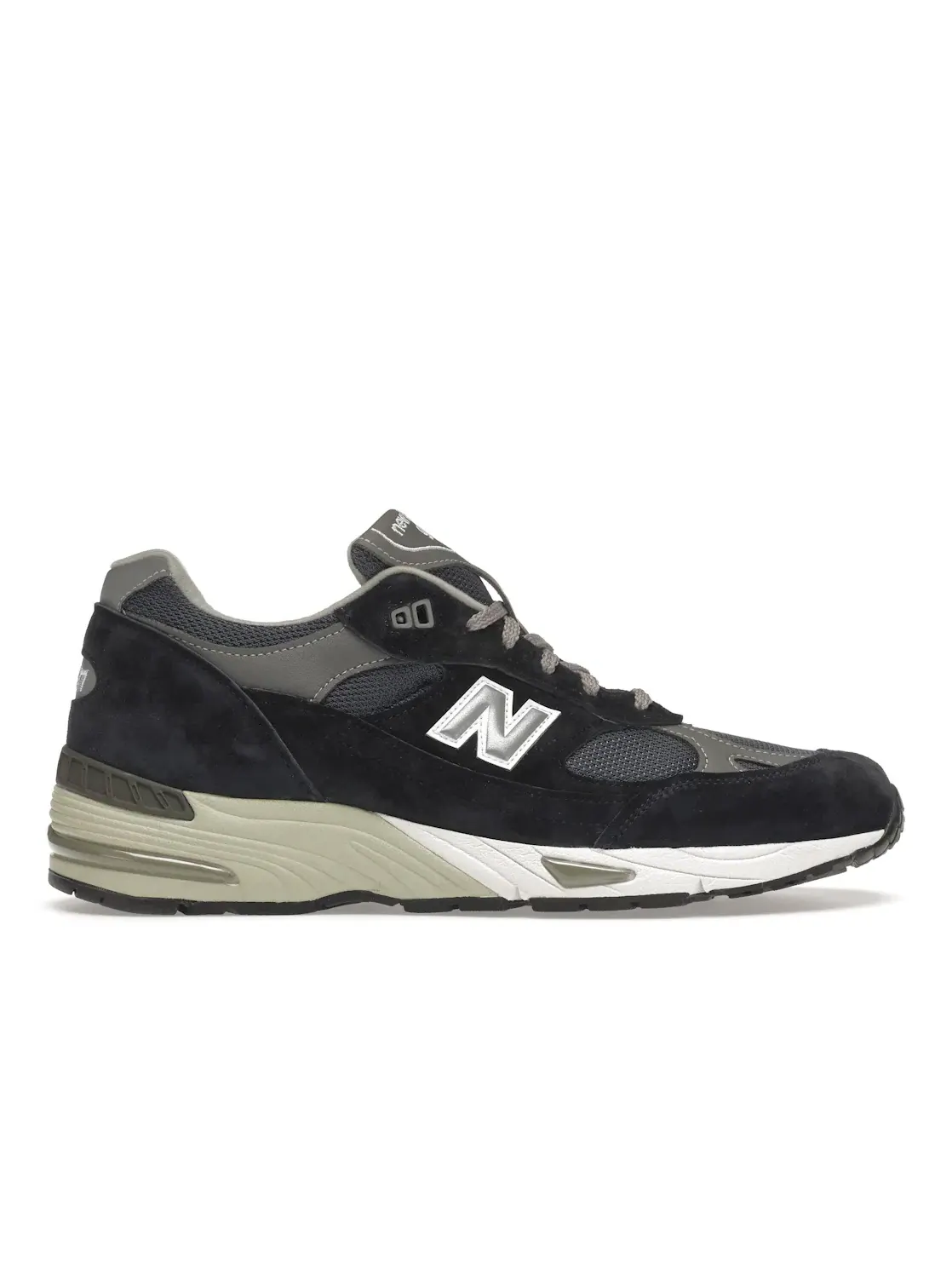 Мужские кроссовки с замшевым верхом New Balance 991 — изображение 1 из 4, белый темно-синий