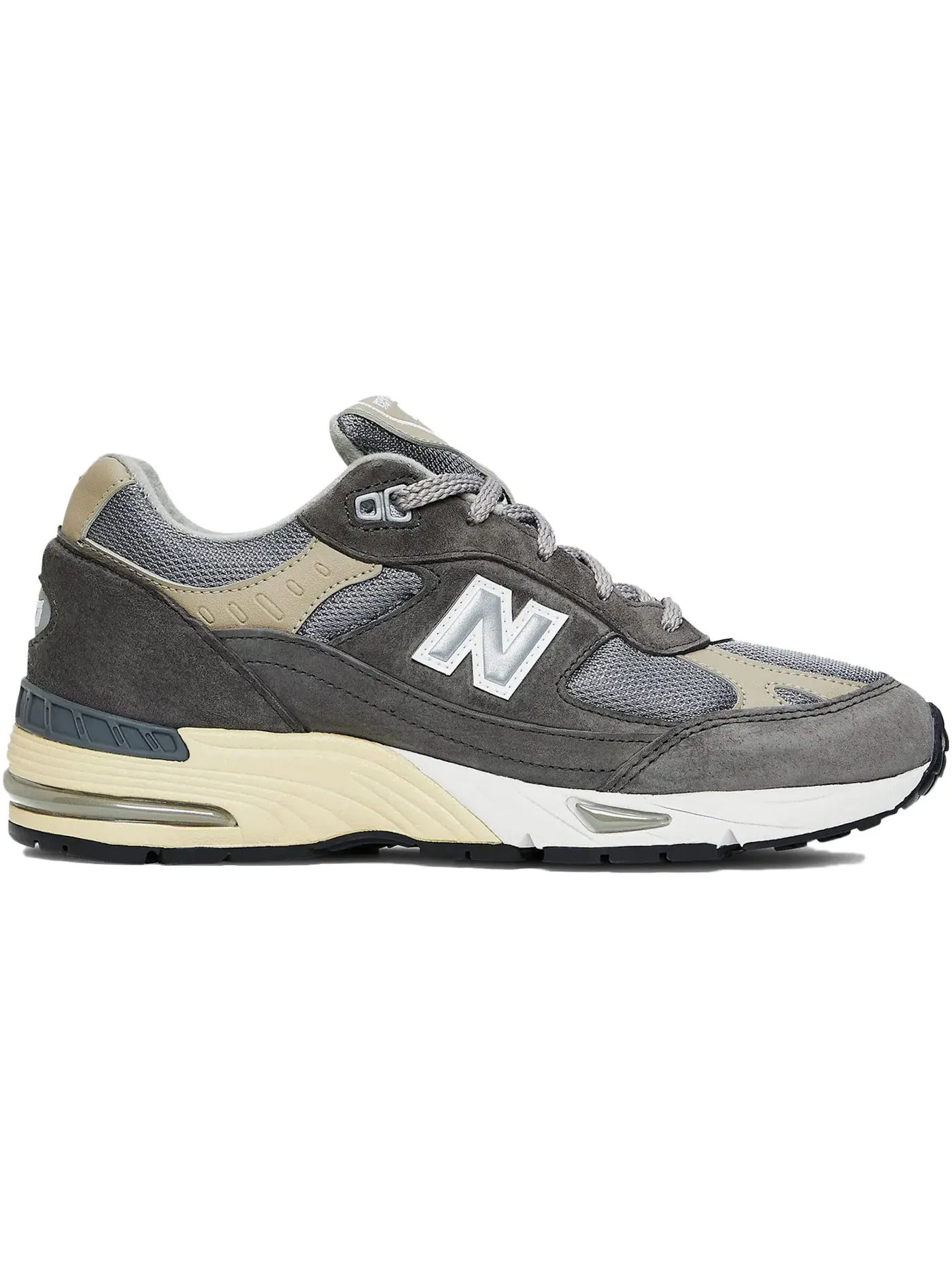 Женские кроссовки Lifestyle с длинным рукавом New Balance 991 MiUK — изображение 1 из 1, серый/белый/белый