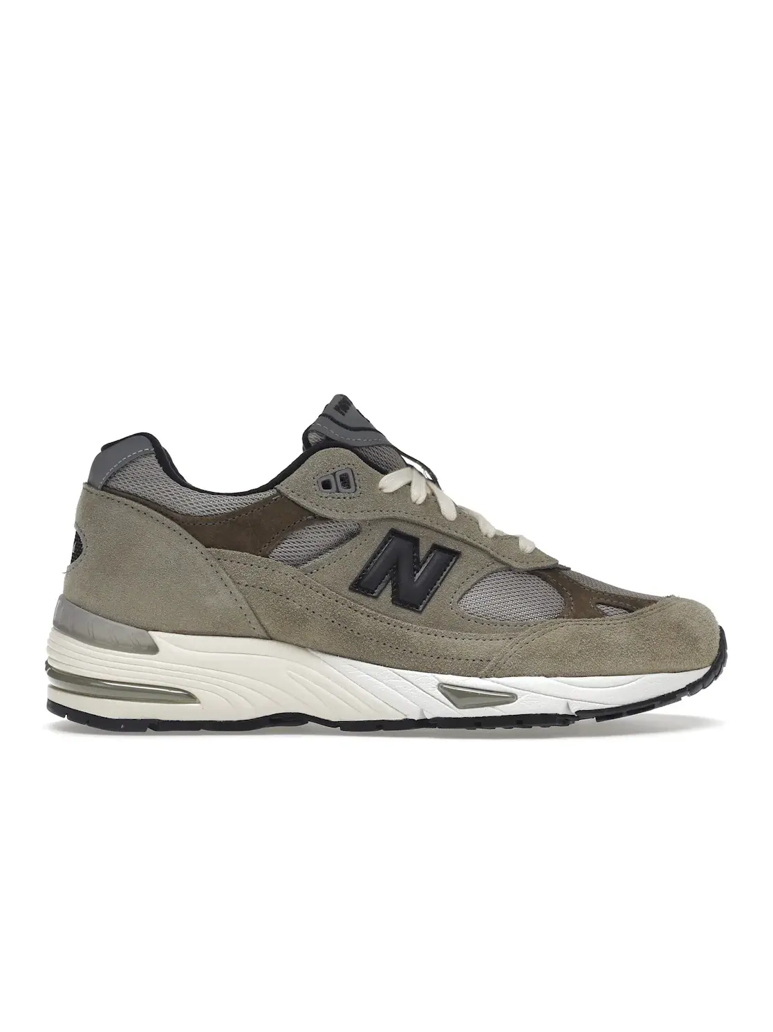 Мужские кроссовки Lifestyle с премиальным замшевым и сетчатым верхом New Balance 991 — изображение 1 из 4, зеленый/черный