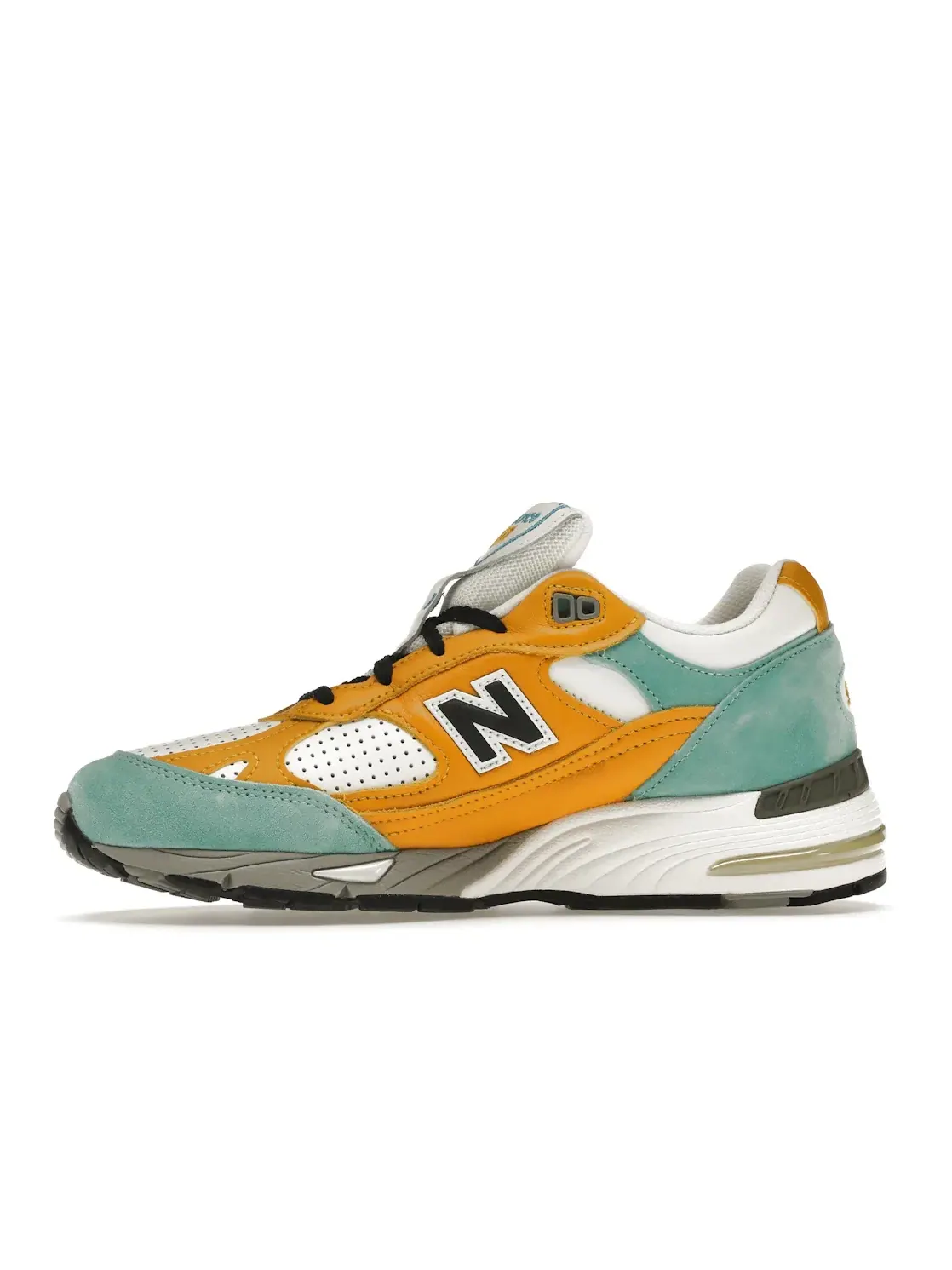 Женские кроссовки Lifestyle New Balance 991 — изображение 3 из 4, белый/синий/желтый