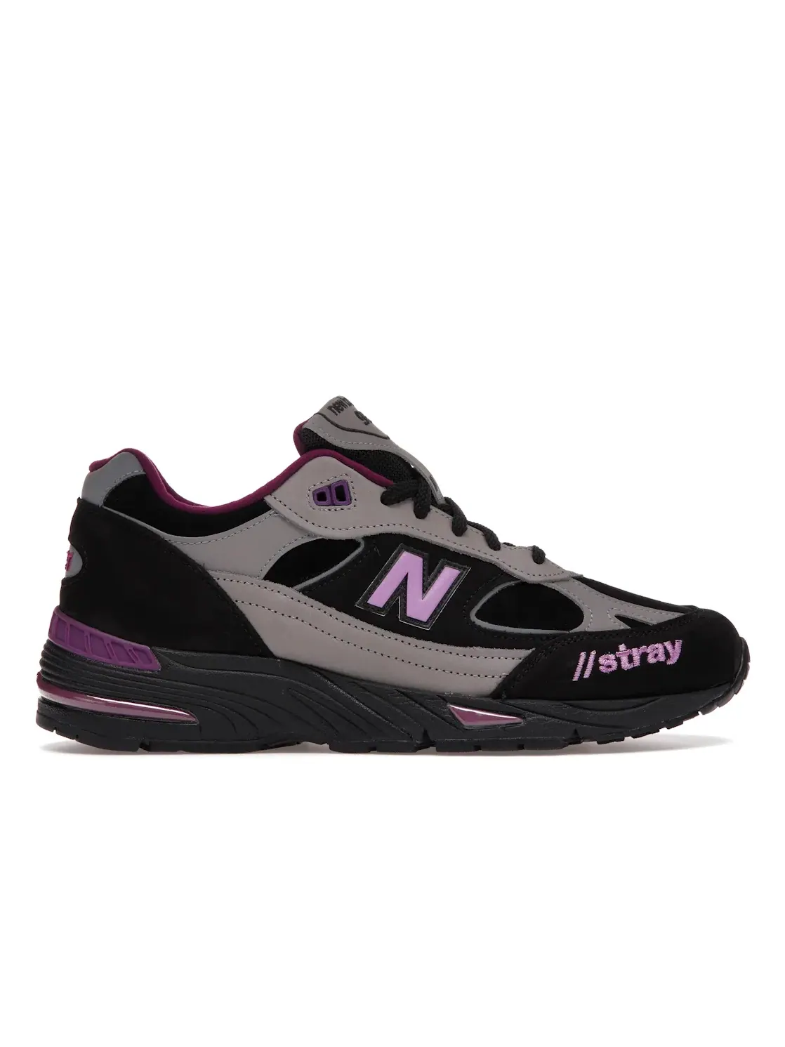 Мужские кроссовки с принтом Stray Rats New Balance 991 — изображение 1 из 4, черный/серый/розовый