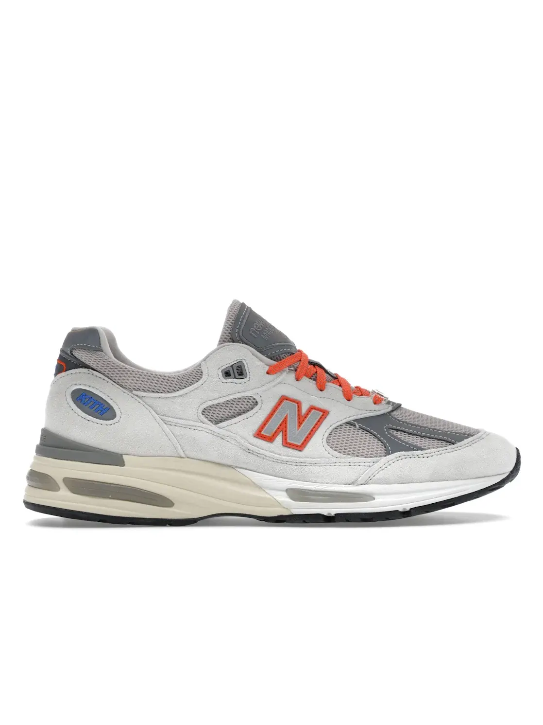 Мужские кроссовки Lifestyle с принтом New Balance 991v2, Antarctica/Ancient Scroll/Castlerock/Scarlet Ibis