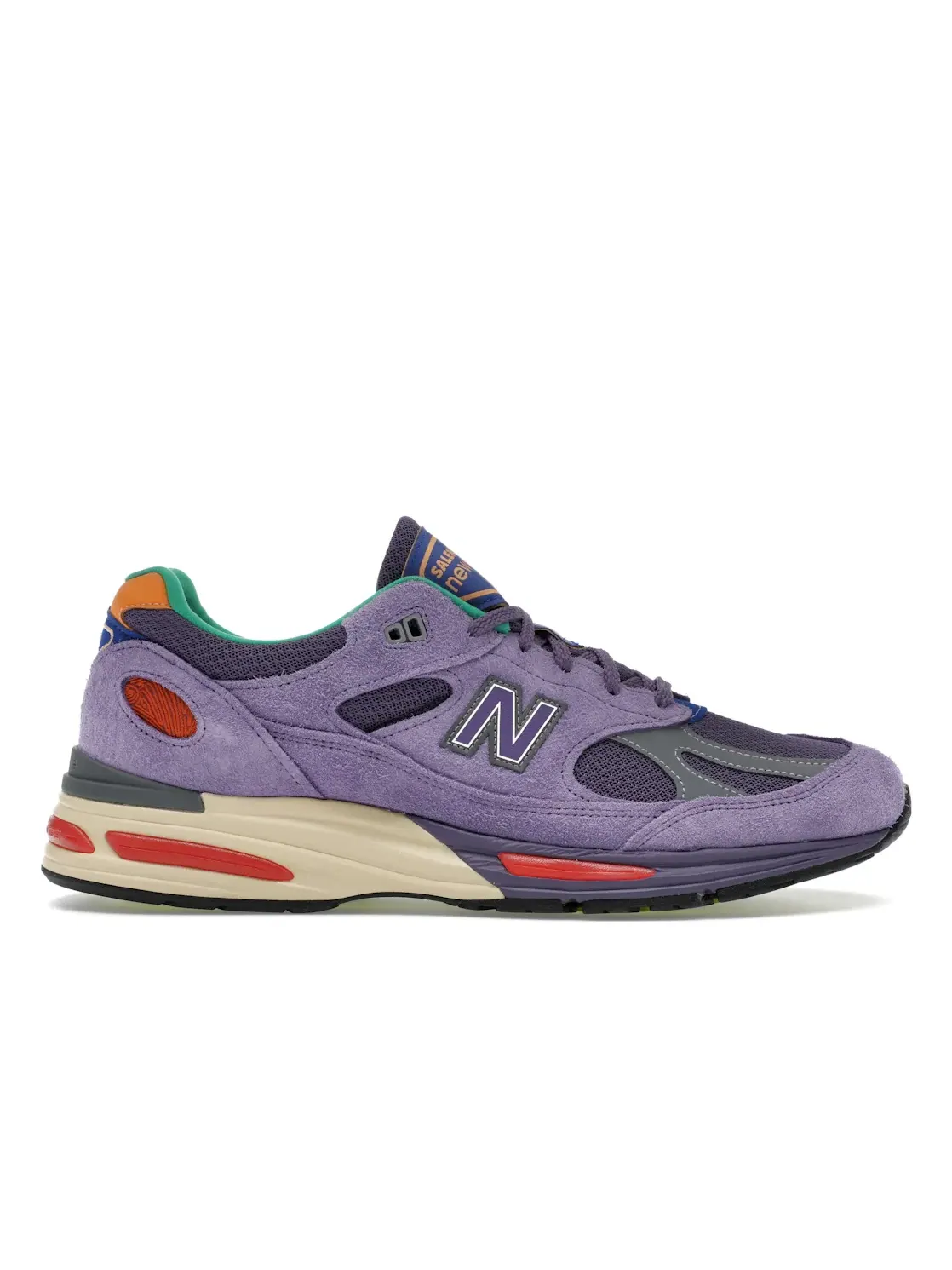 Мужские кроссовки с цветным дизайном New Balance 991v2 — изображение 1 из 4, фиолетовый/фиолетовый