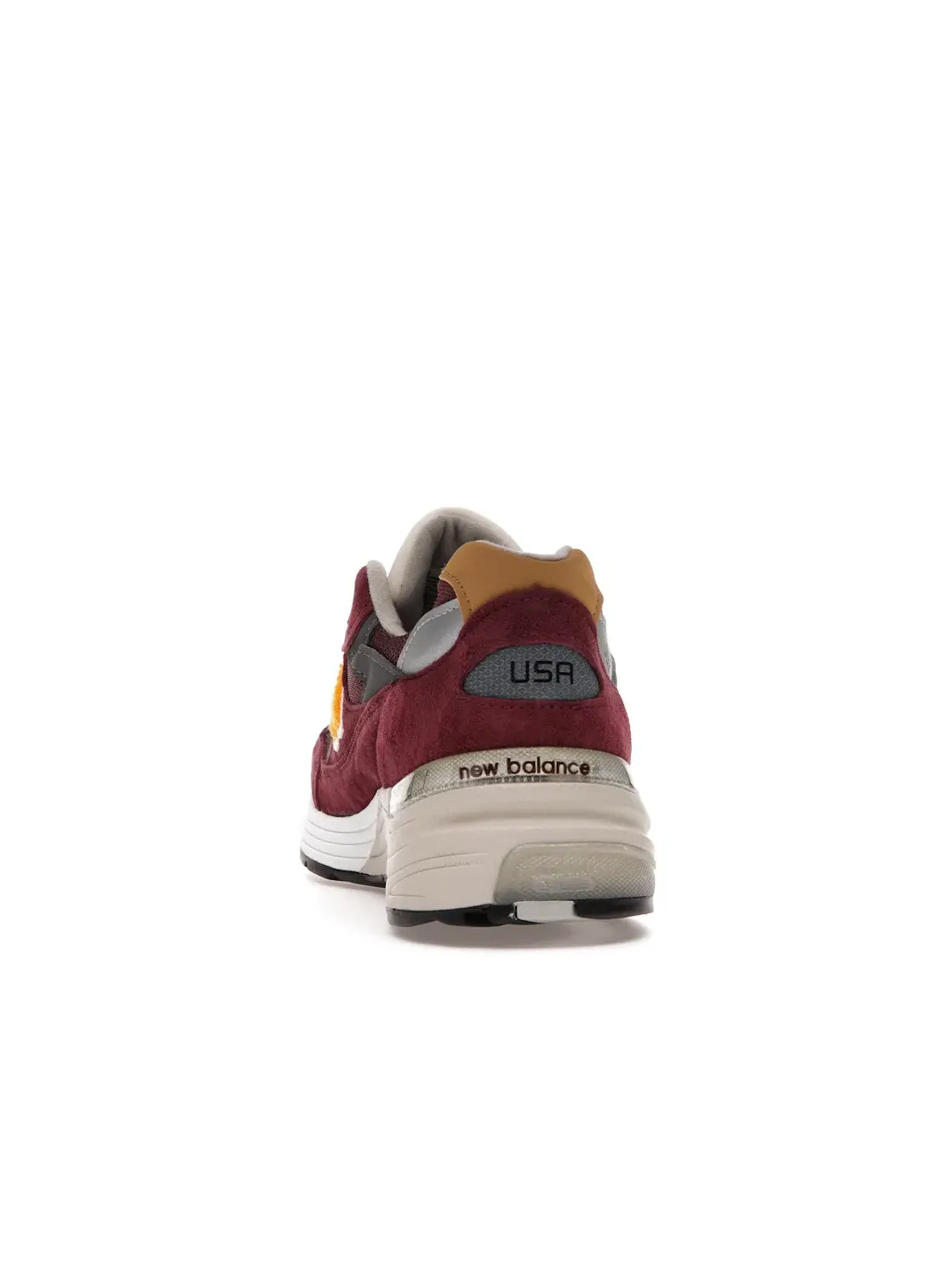 Мужские кроссовки с замшевым и сетчатым верхом New Balance 992 — изображение 4 из 4, бордовый/желтый/белый