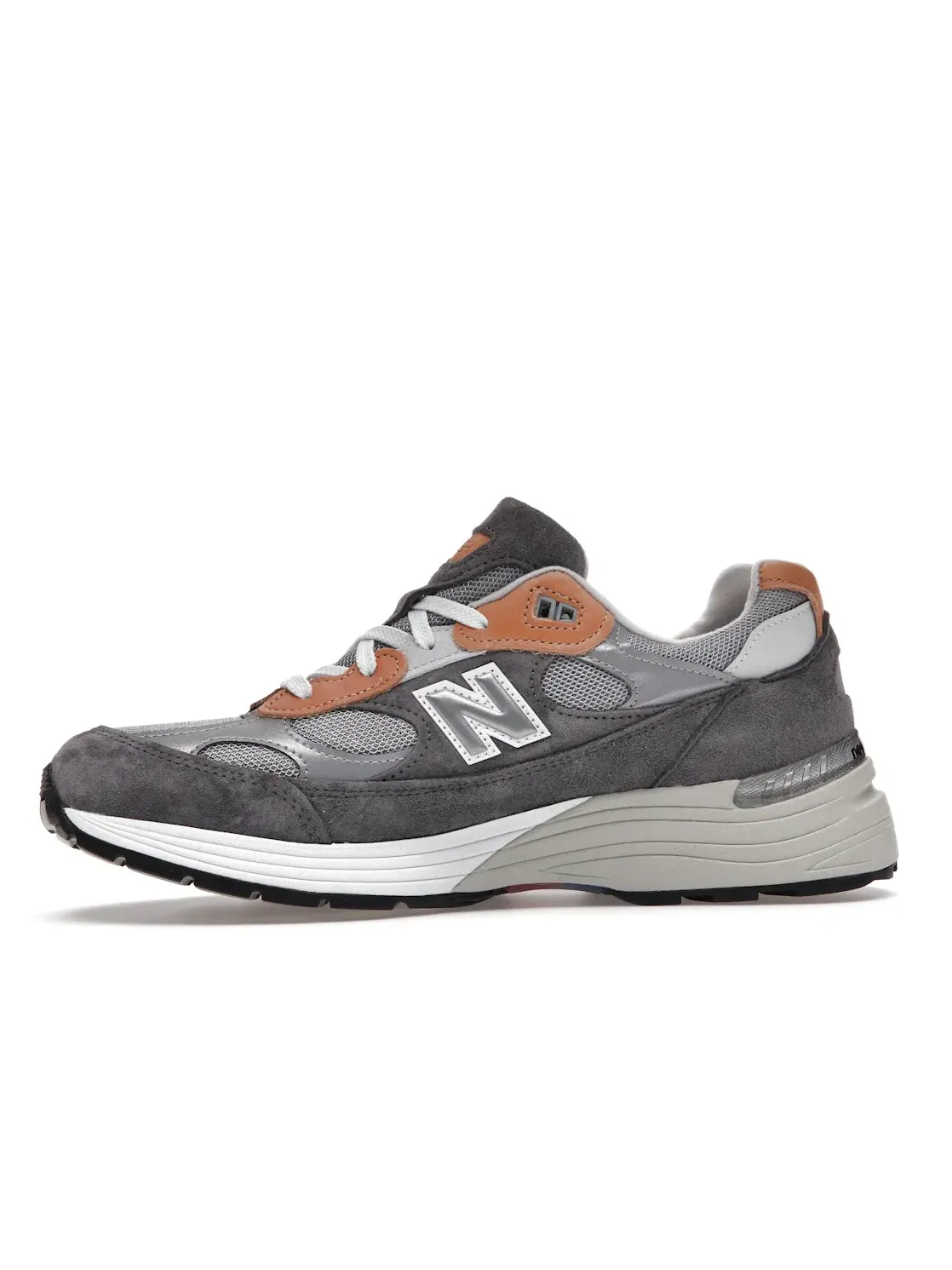 Мужские кроссовки Lifestyle с кожаными вставками New Balance 992 — изображение 3 из 4, серый/белый/бежевый
