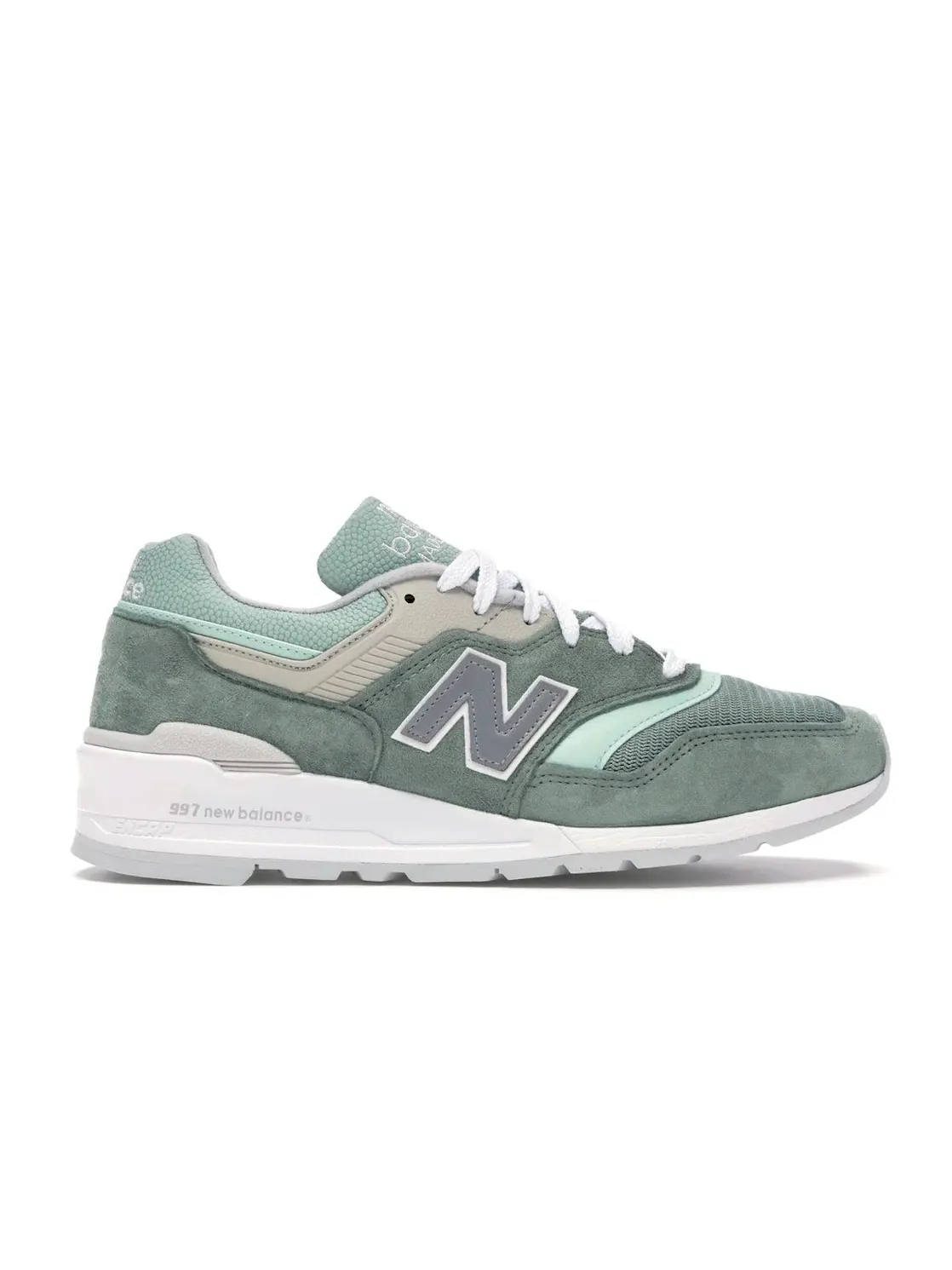 Мужские кроссовки с принтом New Balance 997 — изображение 1 из 4, зеленый/белый