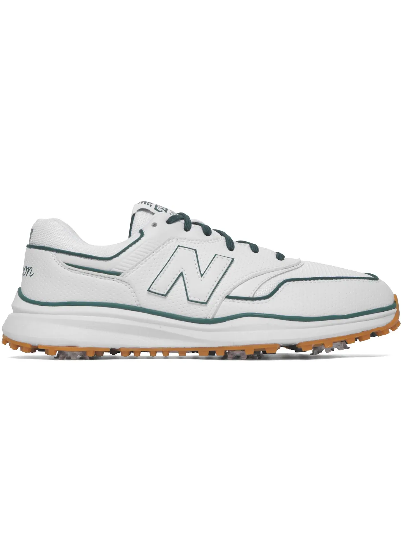 Мужские кроссовки для гольфа с водоотталкивающим верхом New Balance 997G Malbon Golf — изображение 1 из 4, белый/зеленый