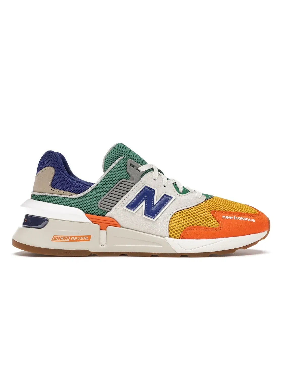 Мужские кроссовки Lifestyle с технологиями ENCAP и ABZORB New Balance 997S — изображение 1 из 4, оранжевый/-зеленый-синий