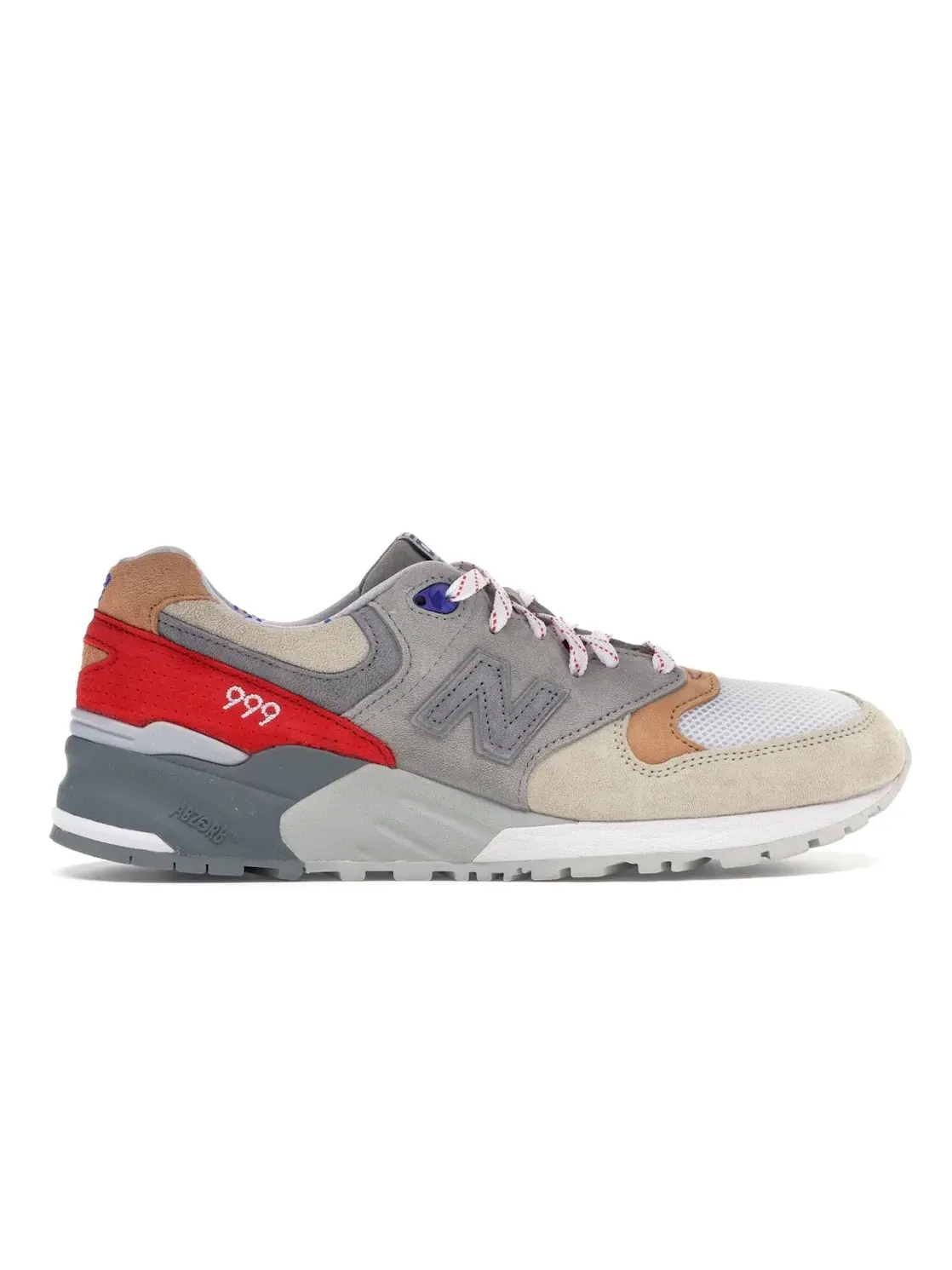 Мужские кроссовки lifestyle с принтом New Balance 999 — изображение 1 из 4, серый/белый