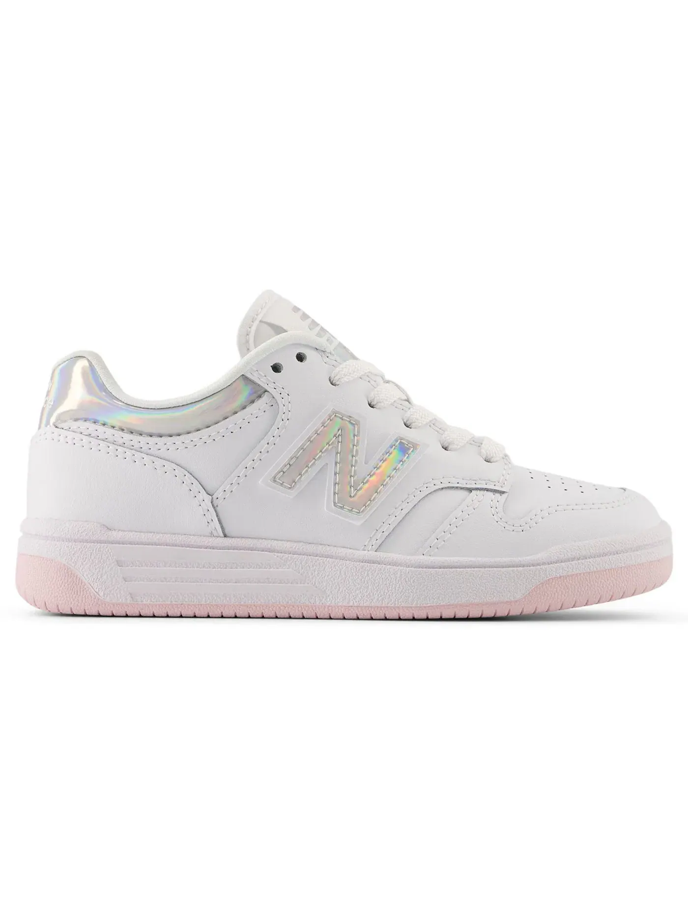Детские кроссовки Lifestyle с моделью New Balance B480 Lace New Balance — изображение 1 из 1, белый/розовый