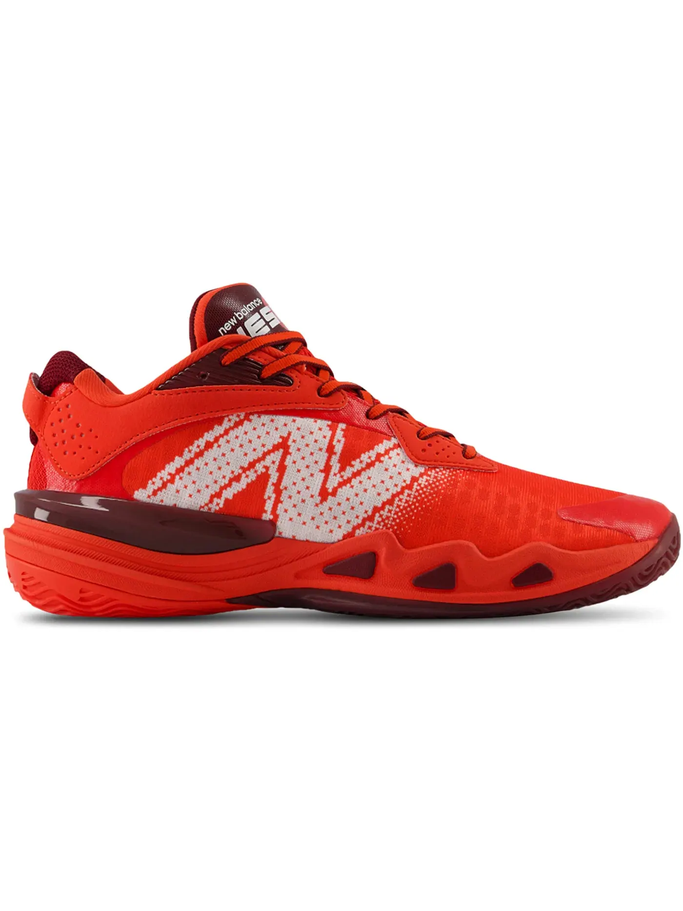 Мужские кроссовки с сетчатым верхом New Balance BB Hesi Low v2 — изображение 1 из 1, красный/белый