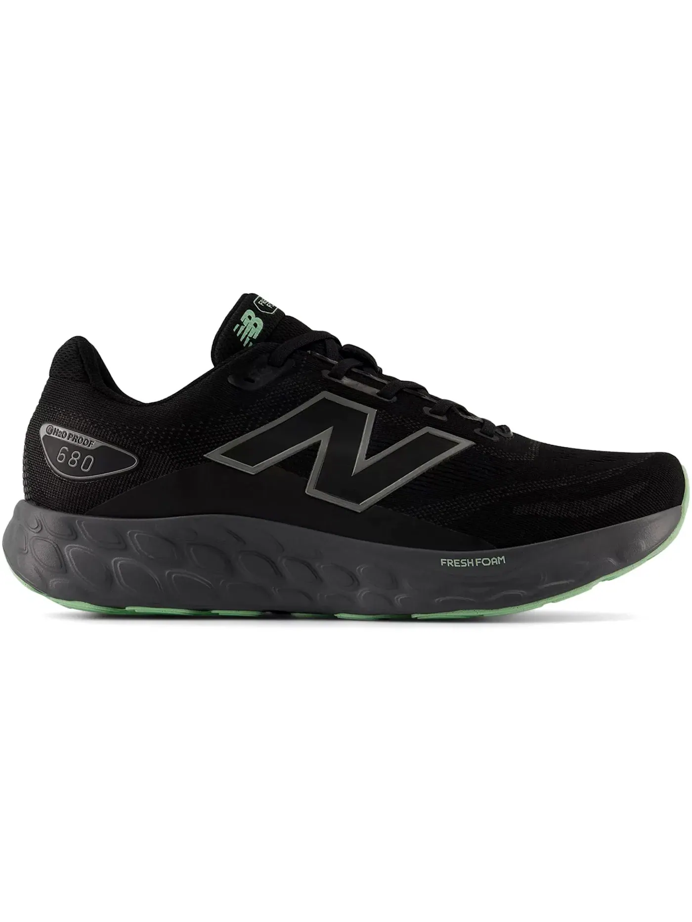 Мужские кроссовки для бега New Balance Fresh Foam 680v8 Waterproof — изображение 1 из 1, черный//зеленый