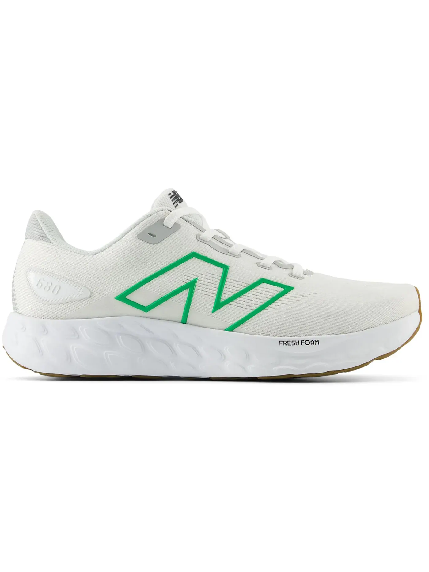 Мужские кроссовки с амортизацией New Balance Fresh Foam 680v8 — изображение 1 из 1, белый/серый/зеленый