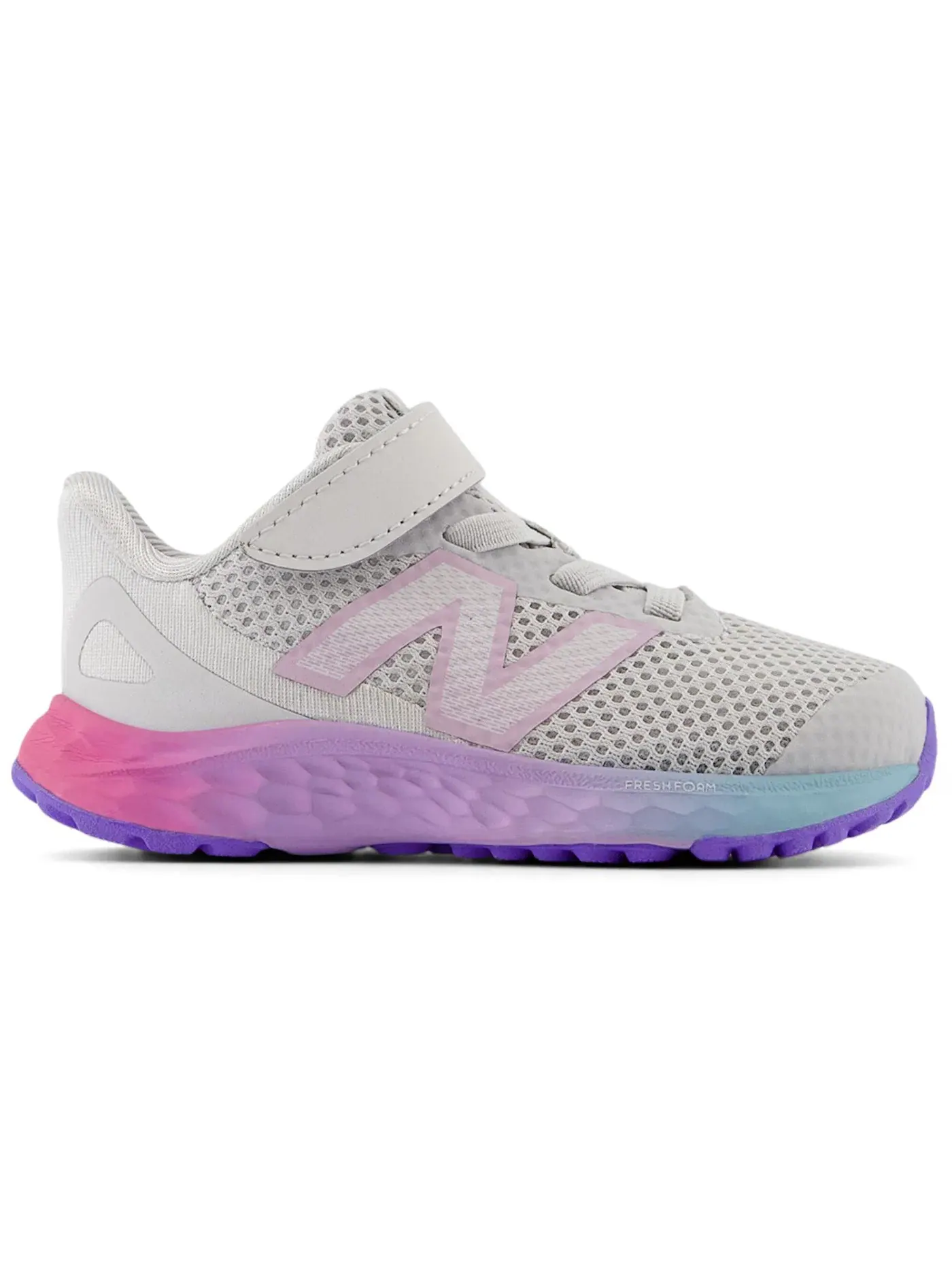 Детские кроссовки со шнуровкой New Balance Fresh Foam Arishi v4 Bungee Lace — изображение 1 из 1, серый розовый