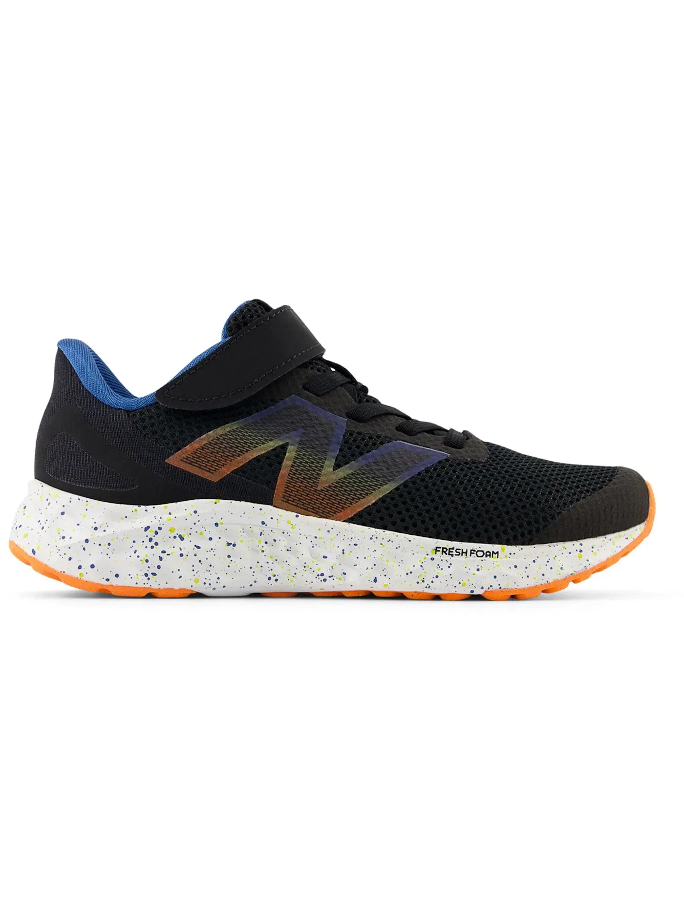 Детские кроссовки с шнуровкой New Balance Fresh Foam Arishi v4 Bungee Lace — изображение 1 из 1, черный/синий/оранжевый