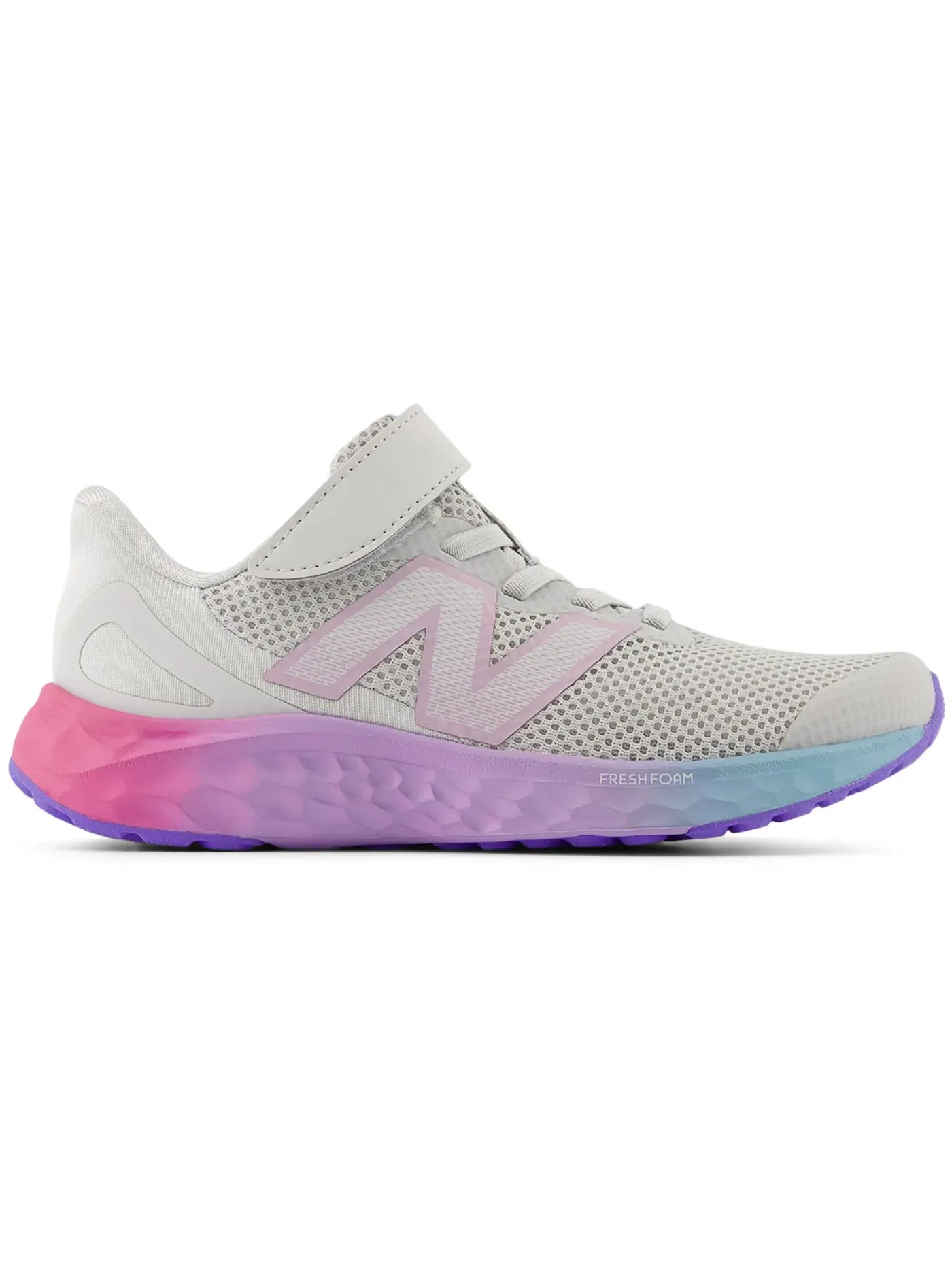 Детские кроссовки на шнурке New Balance Fresh Foam Arishi v4 Bungee Lace — изображение 1 из 1, серый розовый