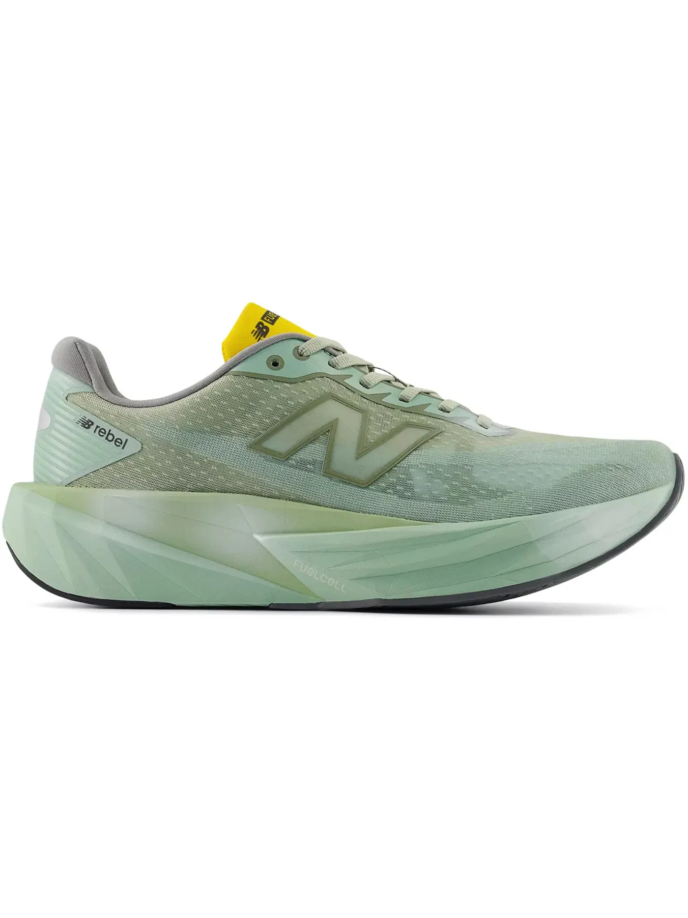 Мужские кроссовки беговые New Balance FuelCell Rebel v5 — изображение 1 из 1, зеленый