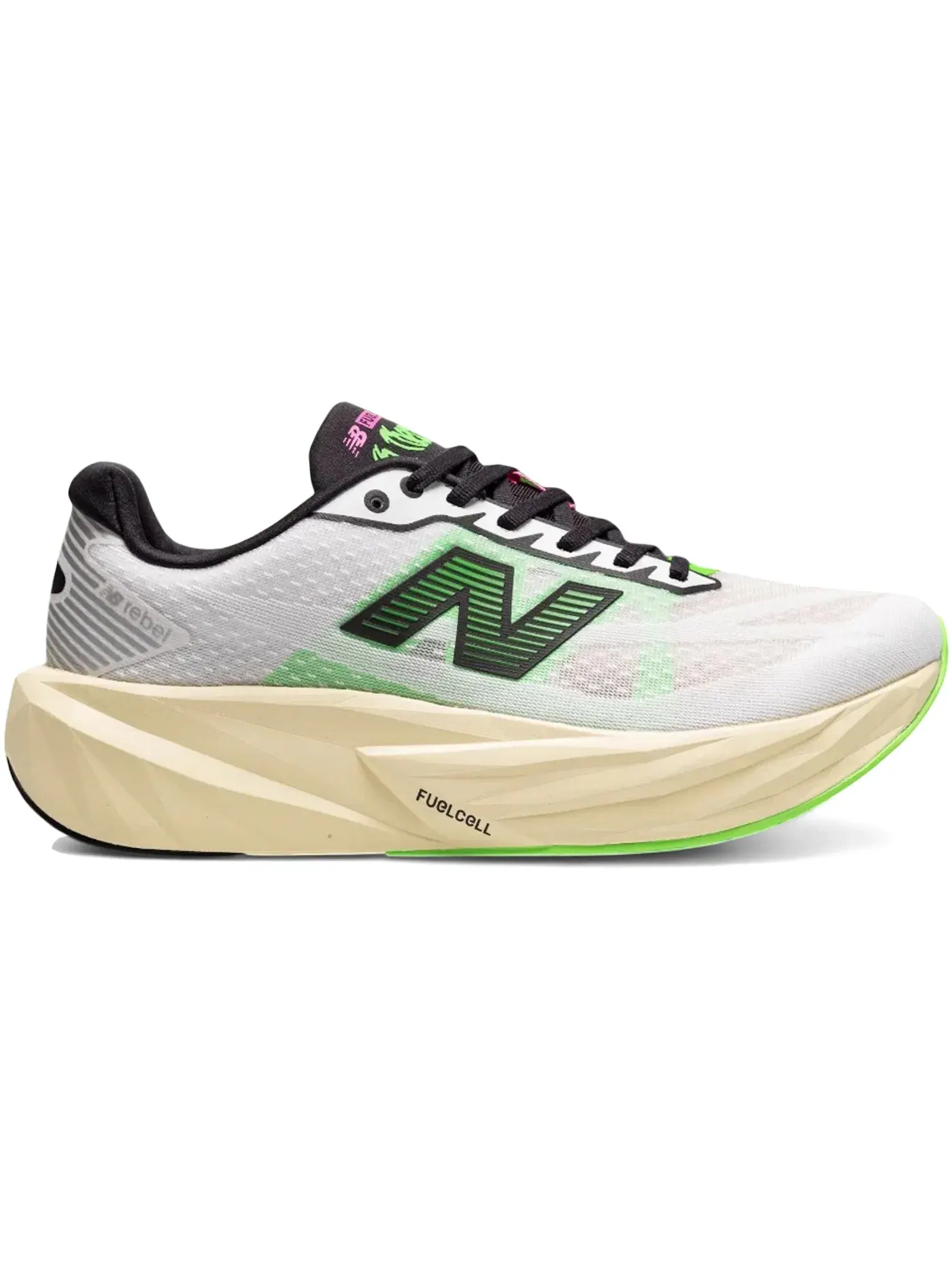 Мужские кроссовки для бега New Balance FuelCell Rebel v5 — изображение 1 из 1, белый/зеленый