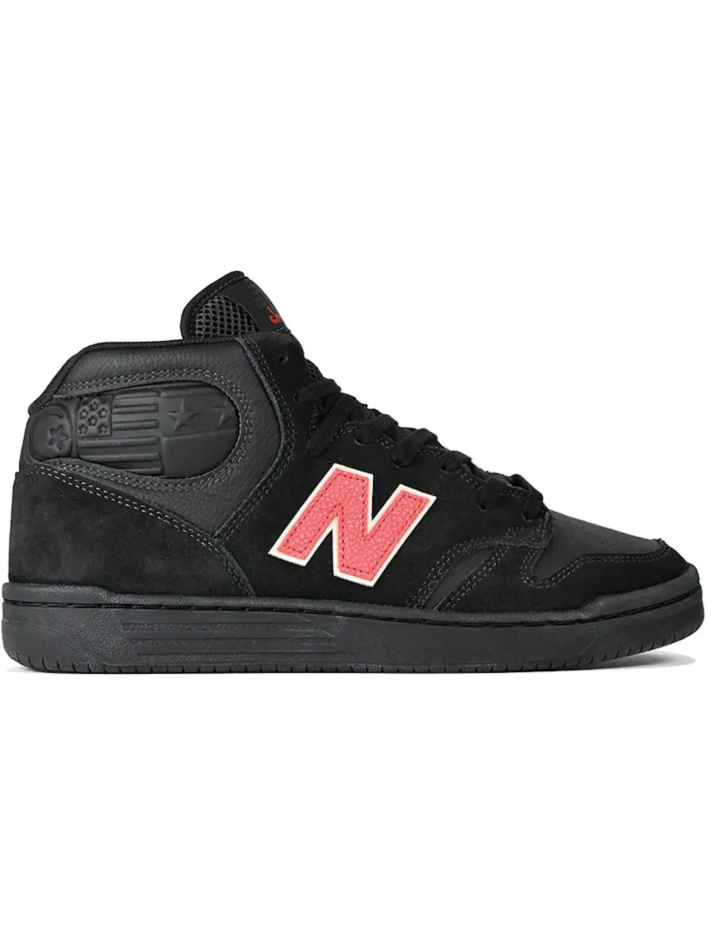 Мужские кроссовки высокие New Balance Numeric 480 High Chocolate Skateboards — изображение 1 из 1, черный/красный