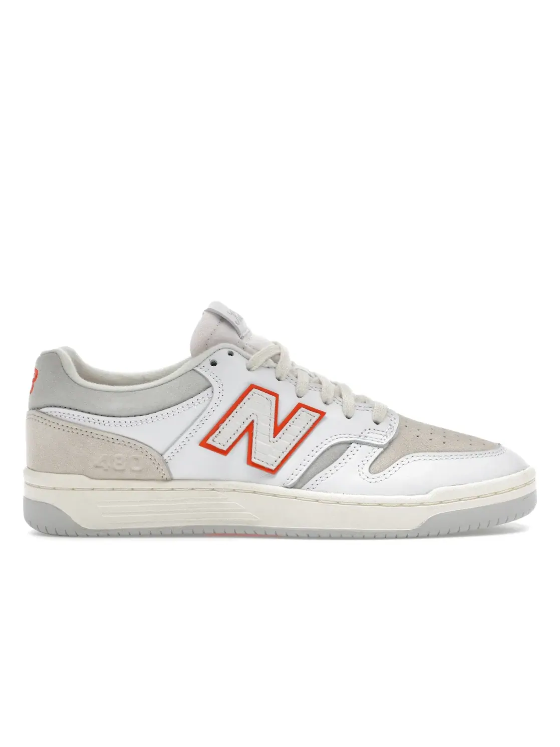 Мужские кроссовки с замшевыми вставками New Balance Numeric 480 — изображение 1 из 4, белый оранжевый