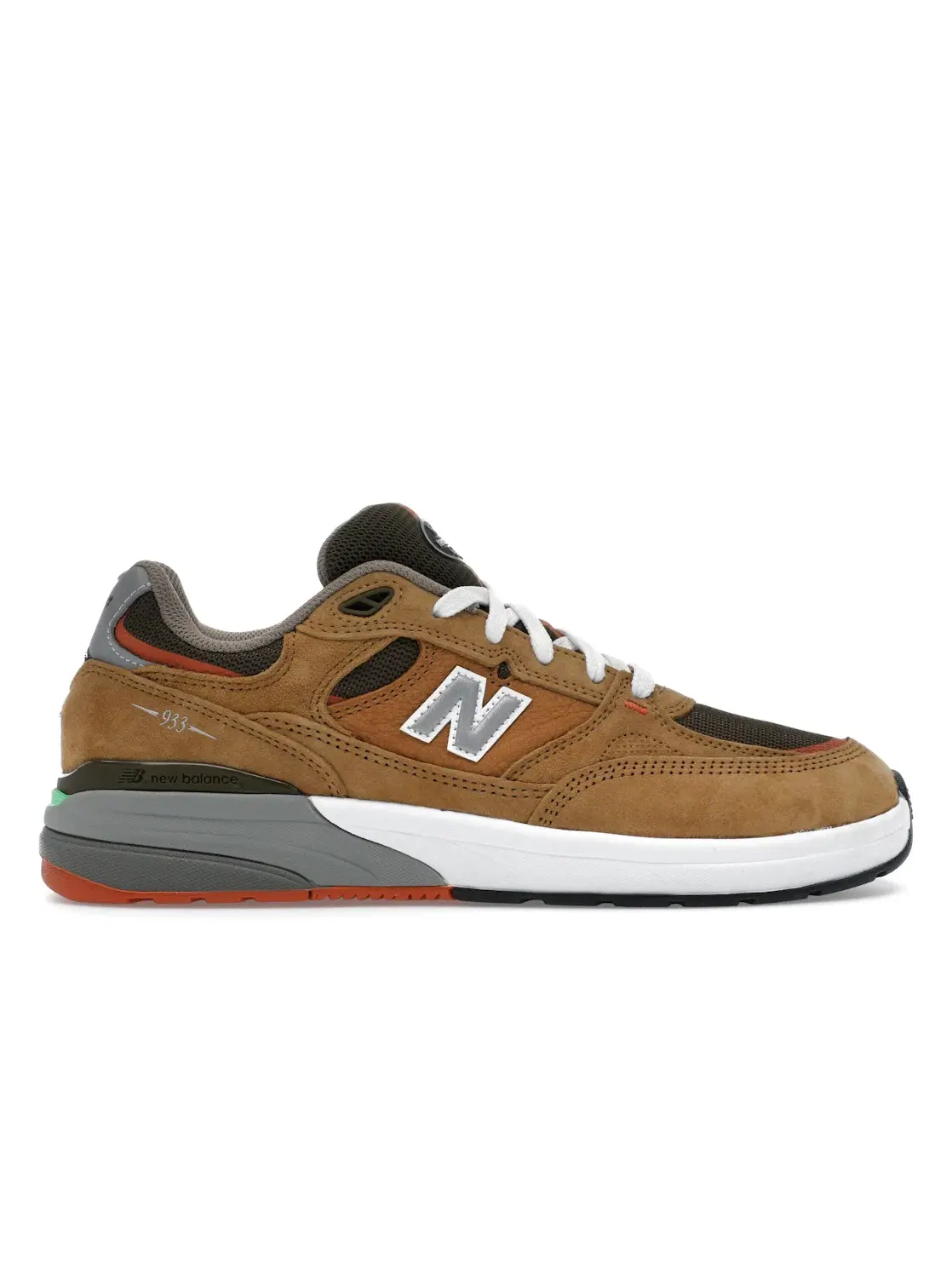 Мужские кроссовки с замшевым верхом New Balance Numeric 933 — изображение 1 из 4, серебристый/оливковый