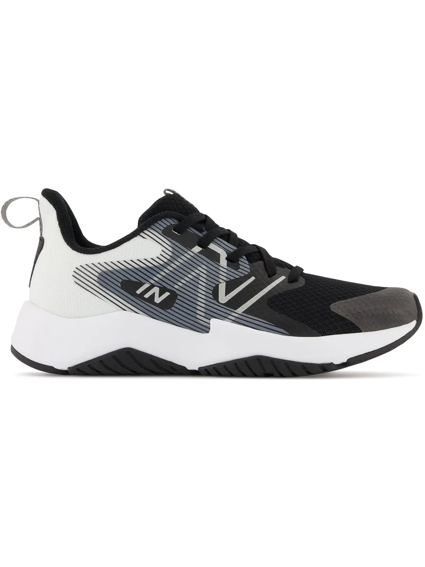 Детские кроссовки для бега с длинным шнурком New Balance Rave Run v2 — изображение 1 из 1, черный/белый