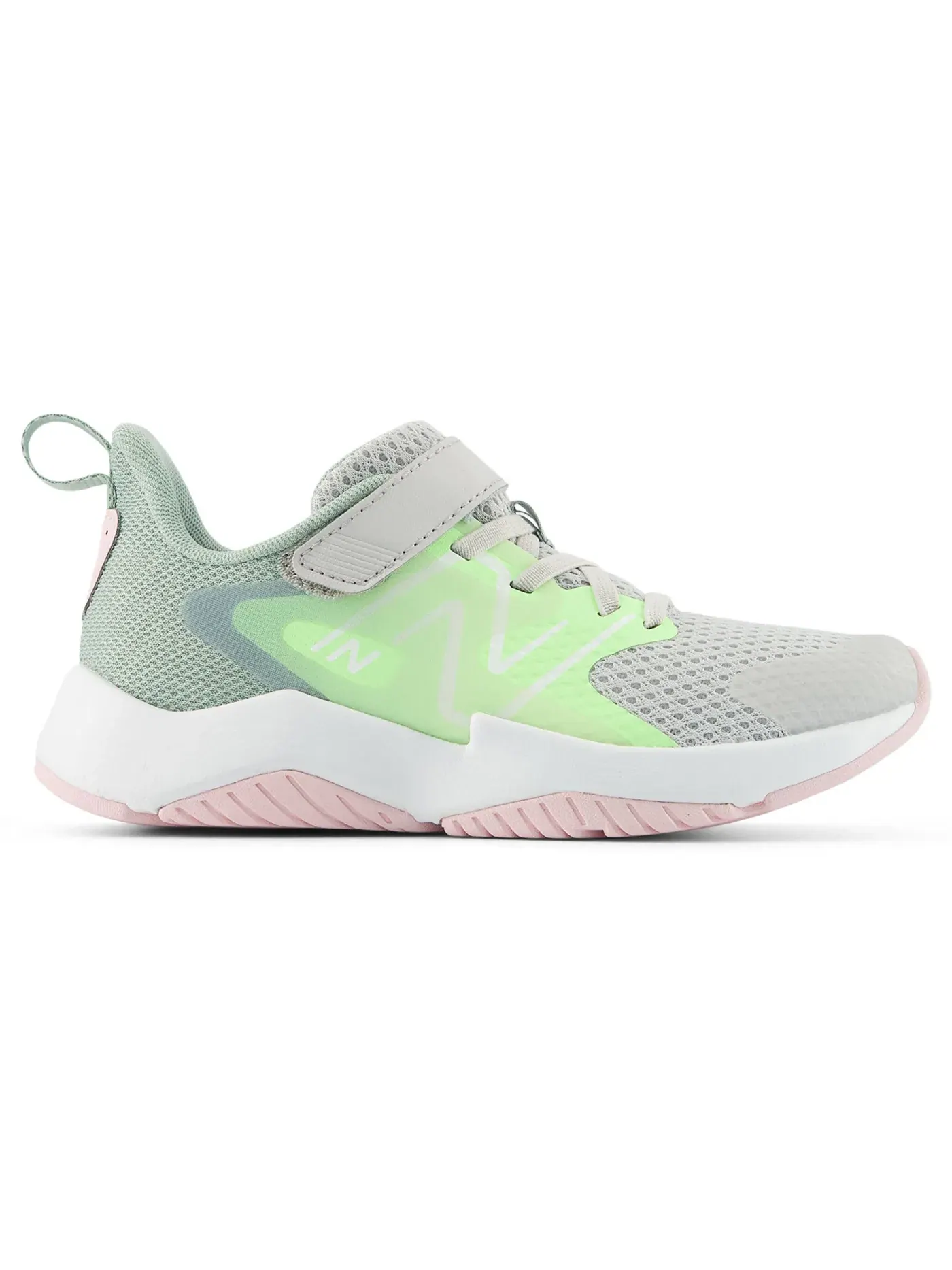Детские кроссовки беговые с принтом New Balance Rave Run v2 Bungee Lace — изображение 1 из 1, серый зеленый