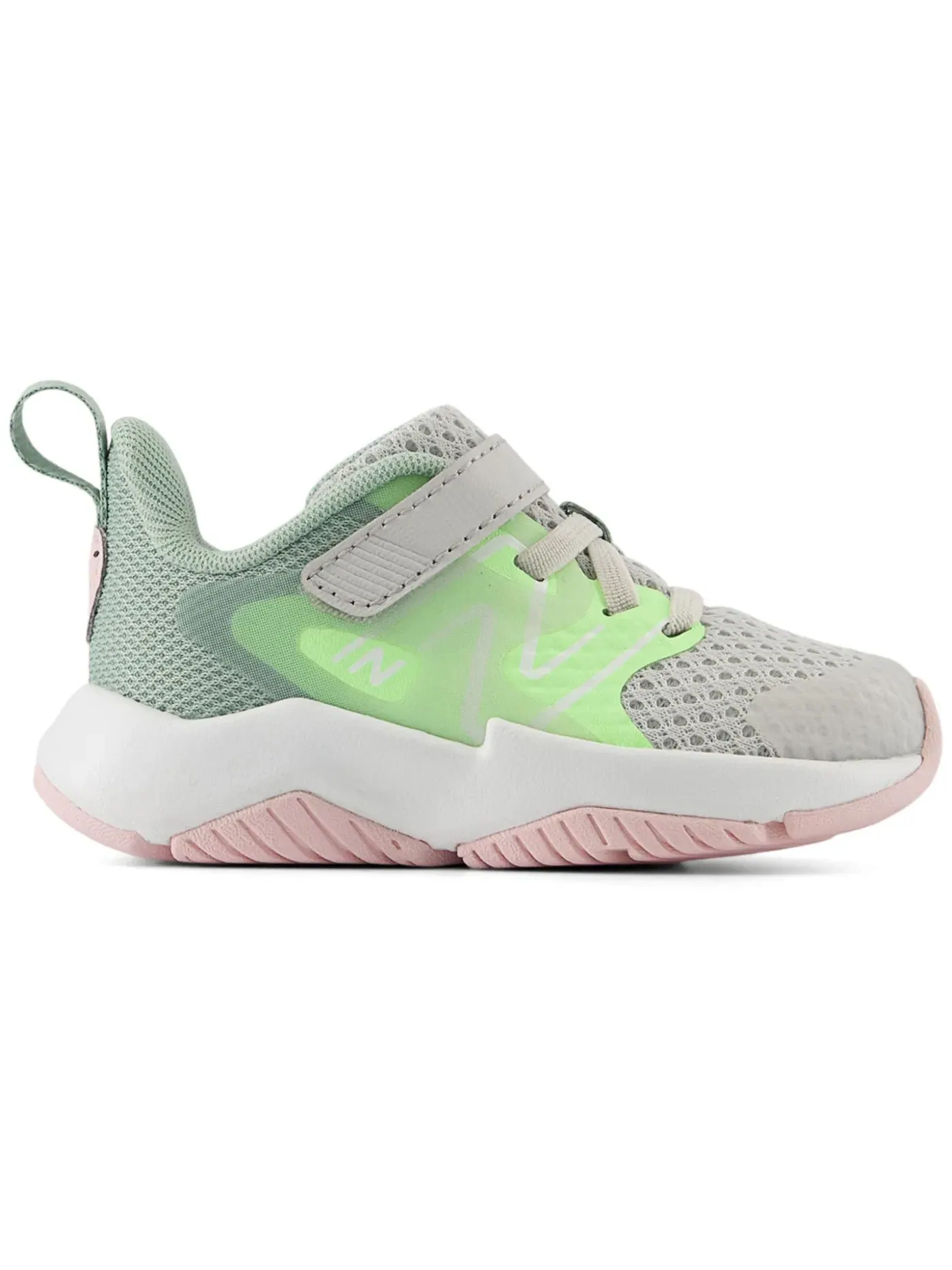 Детские кроссовки для бега с системой шнуровки Bungee Lace New Balance Rave Run v2 — изображение 1 из 1, серый зеленый