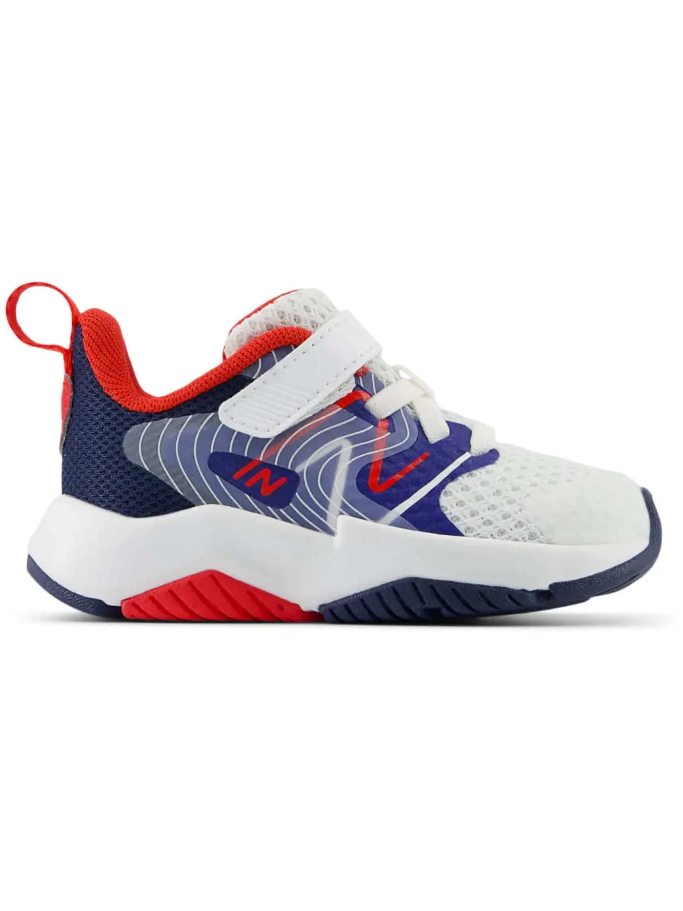 Детские кроссовки для бега с системой шнуровки Bungee Lace New Balance Rave Run v2 — изображение 1 из 1, белый красный
