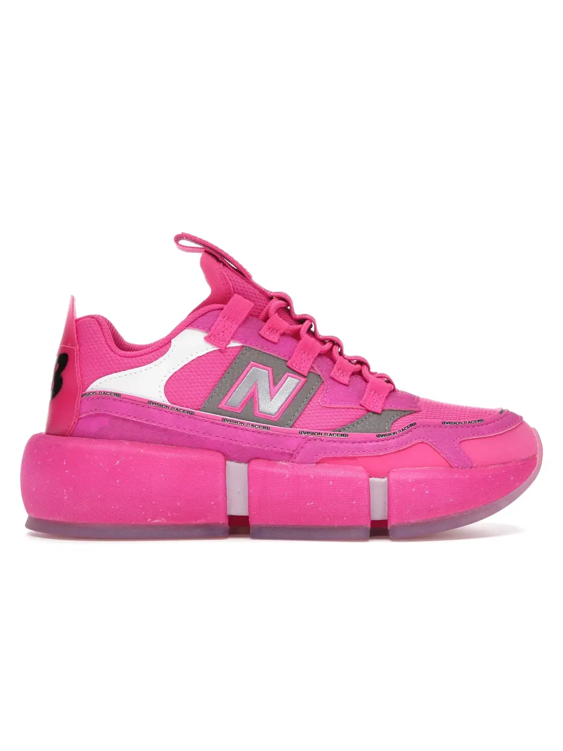 Мужские кроссовки с уникальной шнуровкой New Balance Vision Racer — изображение 1 из 4, розовый/розовый
