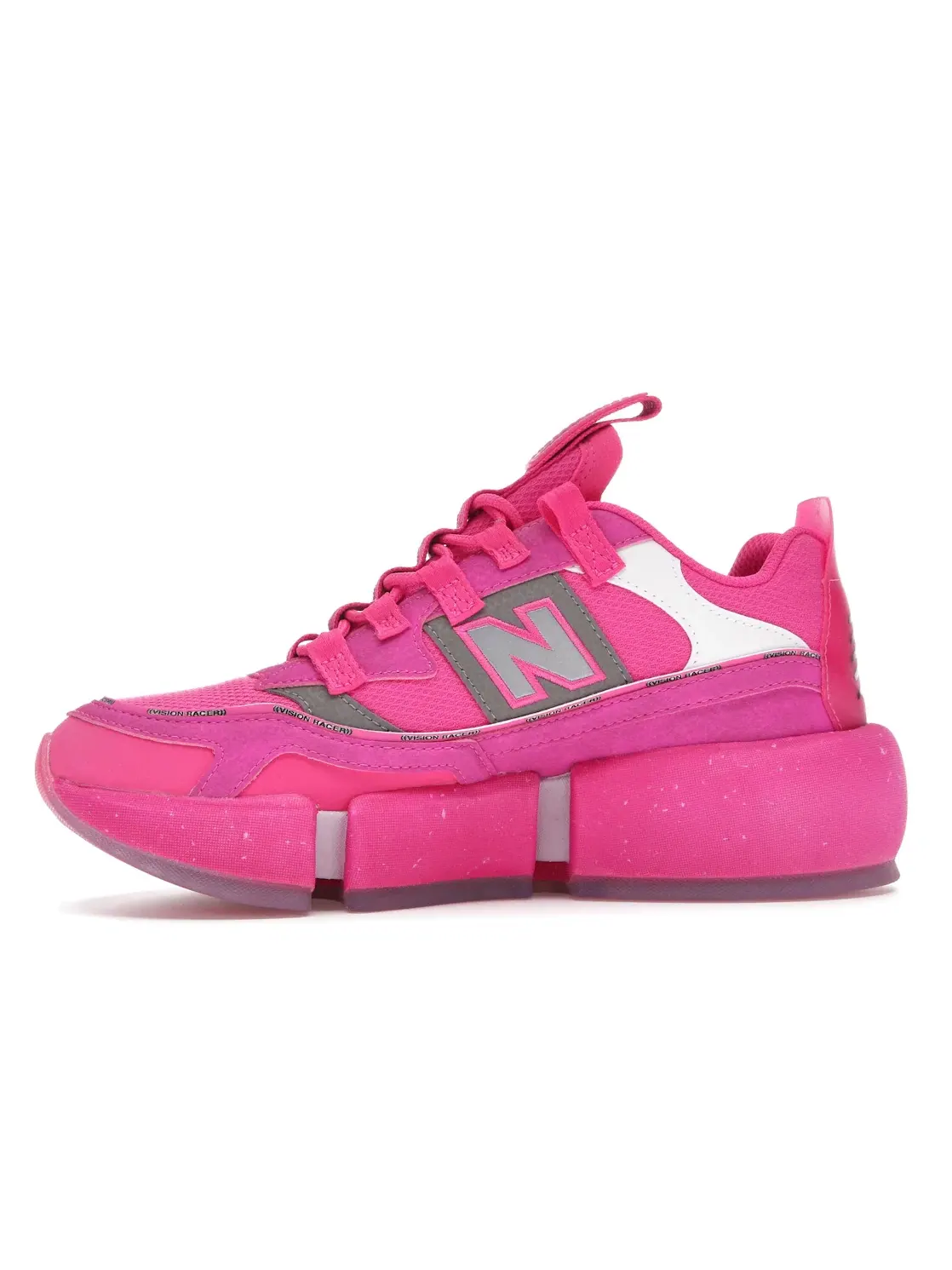 Мужские кроссовки с уникальной шнуровкой New Balance Vision Racer — изображение 3 из 4, розовый/розовый