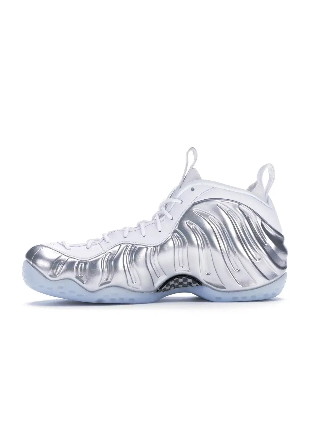 Женские кроссовки с хромированным верхом Nike Air Foamposite One — изображение 3 из 4, белый/-синий