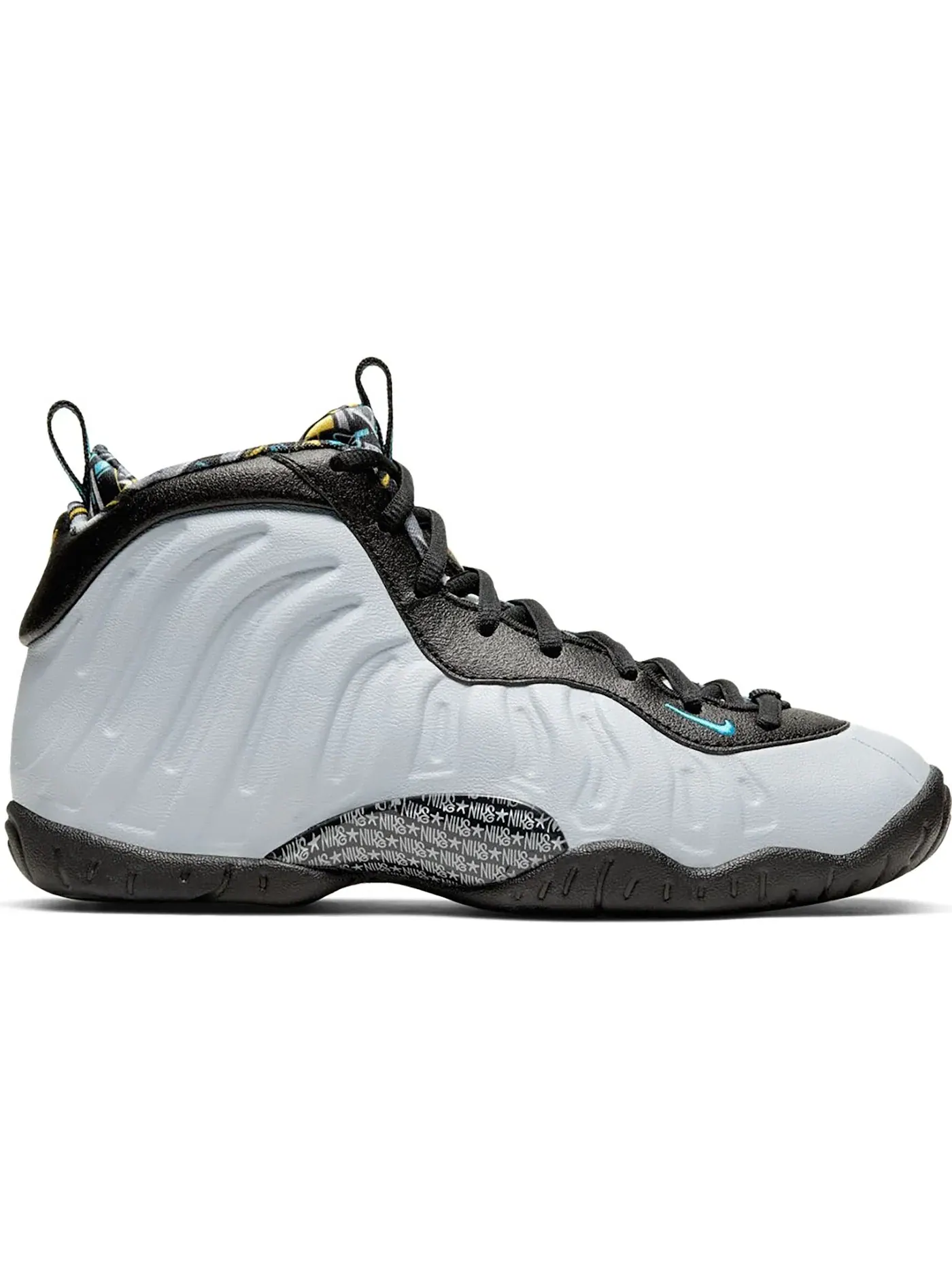 Детские кроссовки Lifestyle Nike Air Foamposite One Graffiti Nike, Muslin/Lavender Mist-Hyper Crimson-Volt