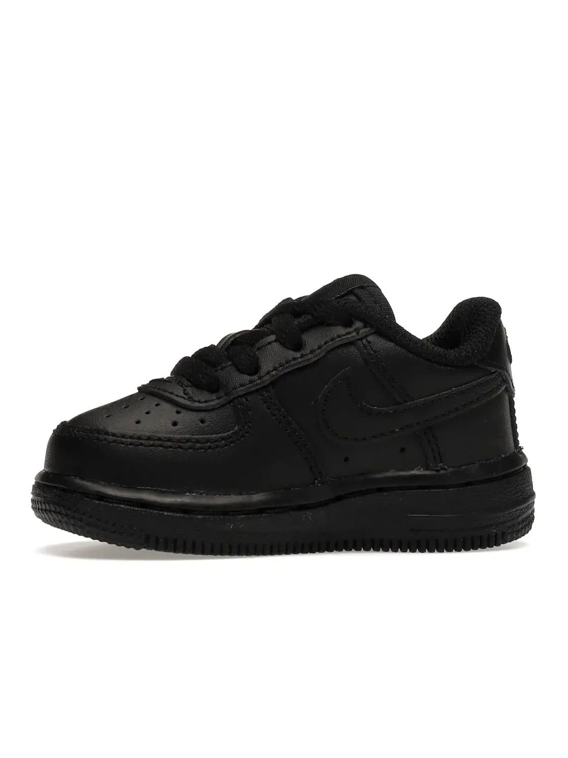 Детские кроссовки с кожаным верхом Nike Air Force 1 — изображение 3 из 4, черный/черный