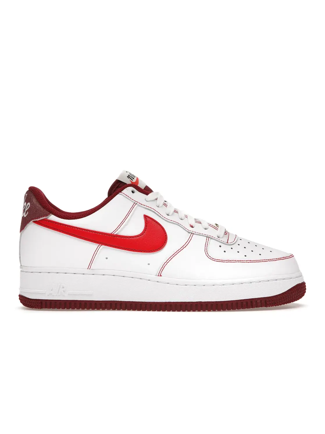 Мужские кроссовки кожаные Air Force 1 Low '07 Nike — изображение 1 из 4, белый красный