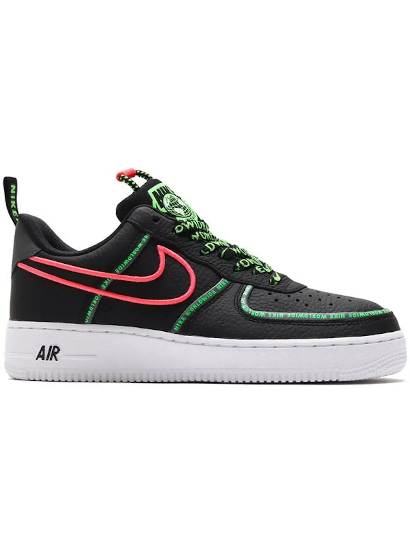 Мужские кроссовки Lifestyle Nike Air Force 1 Low '07 Worldwide Pack — изображение 1 из 1, черный//зеленый/черный