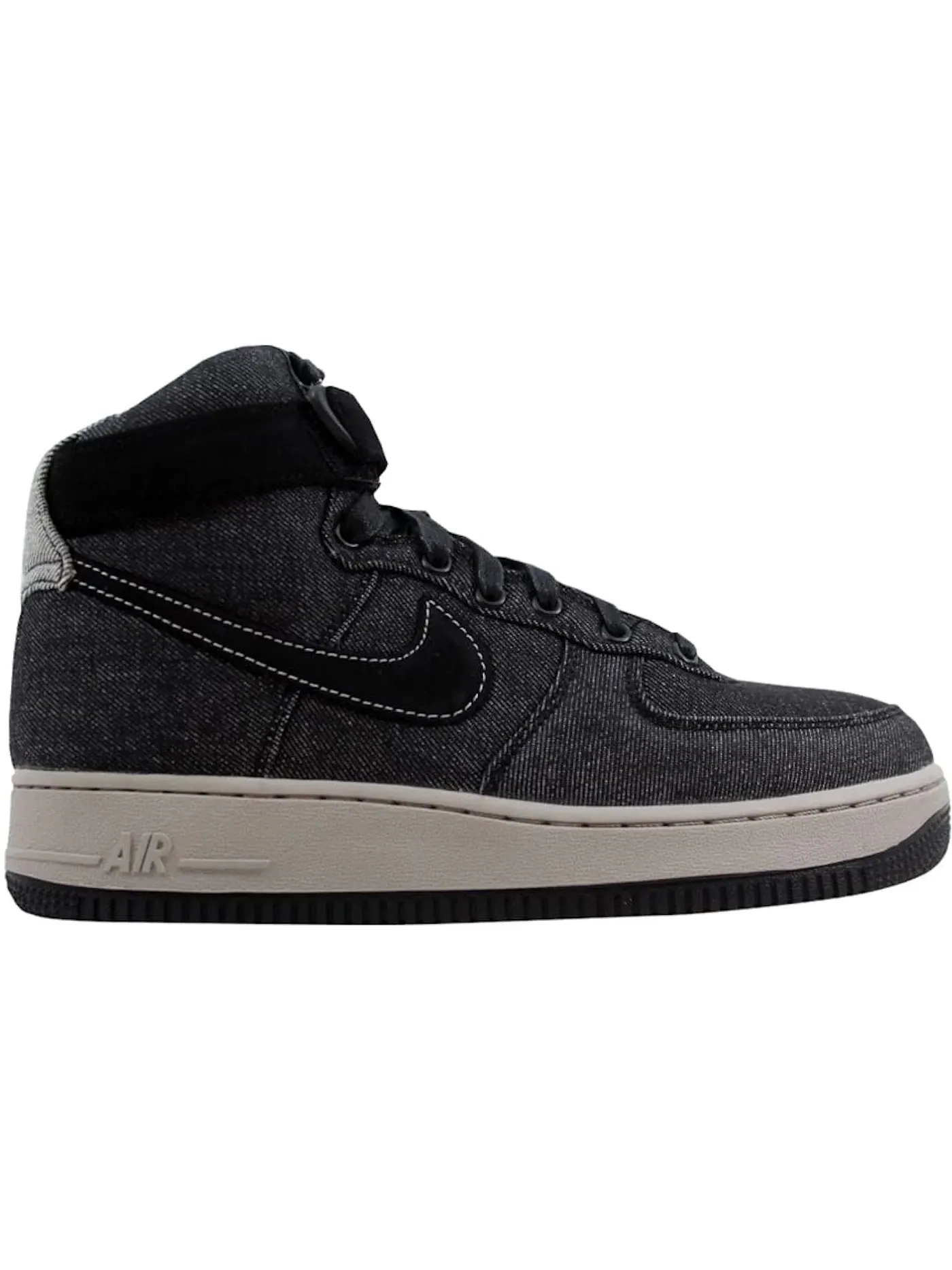 Женские кроссовки с денимом Nike Air Force 1 Hi SE Nike — изображение 1 из 1, черный/темный серый