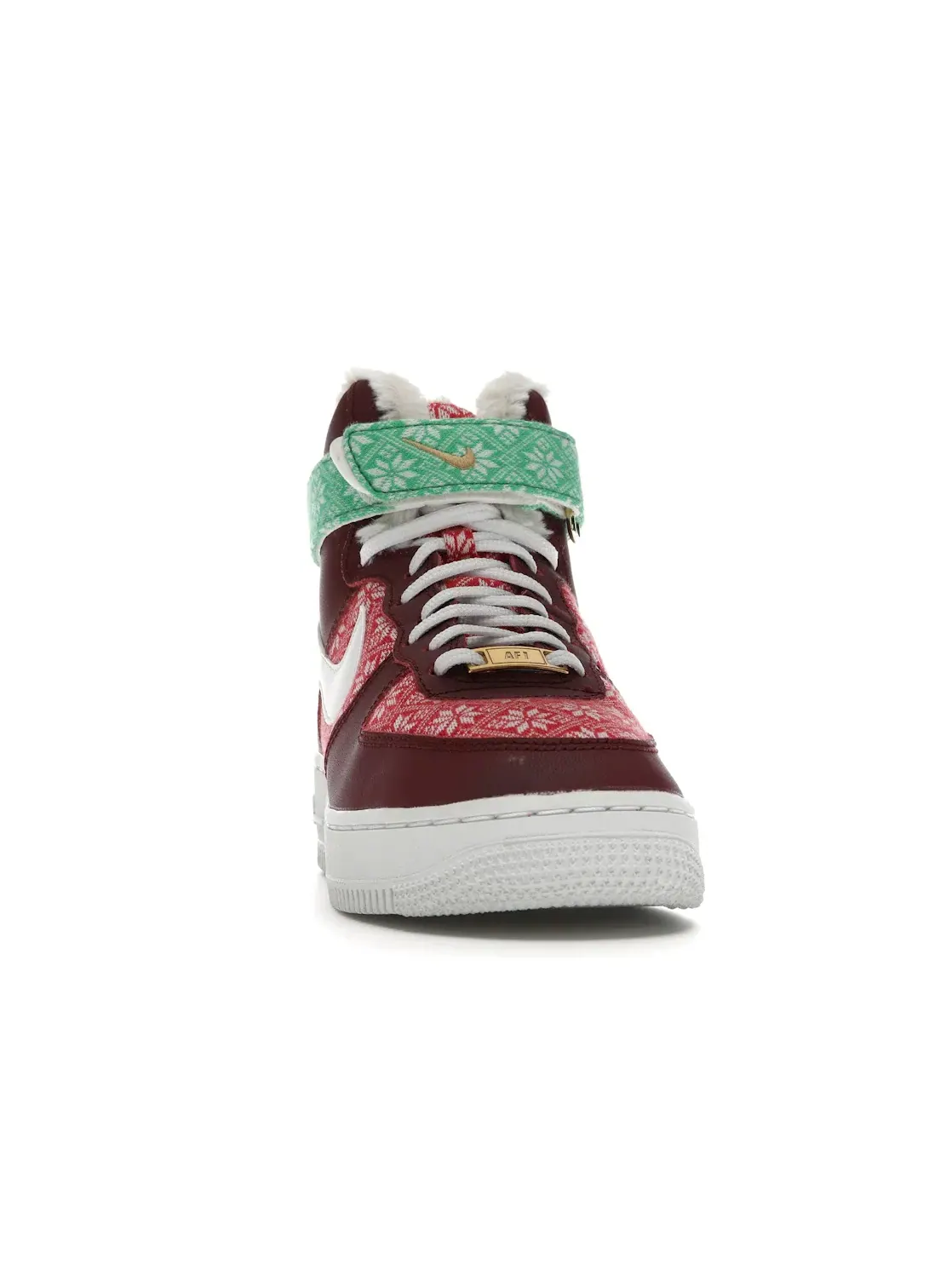 Мужские кроссовки высокие с принтом Nike Air Force 1 High Nordic Christmas — изображение 2 из 4, красный/белый-красный