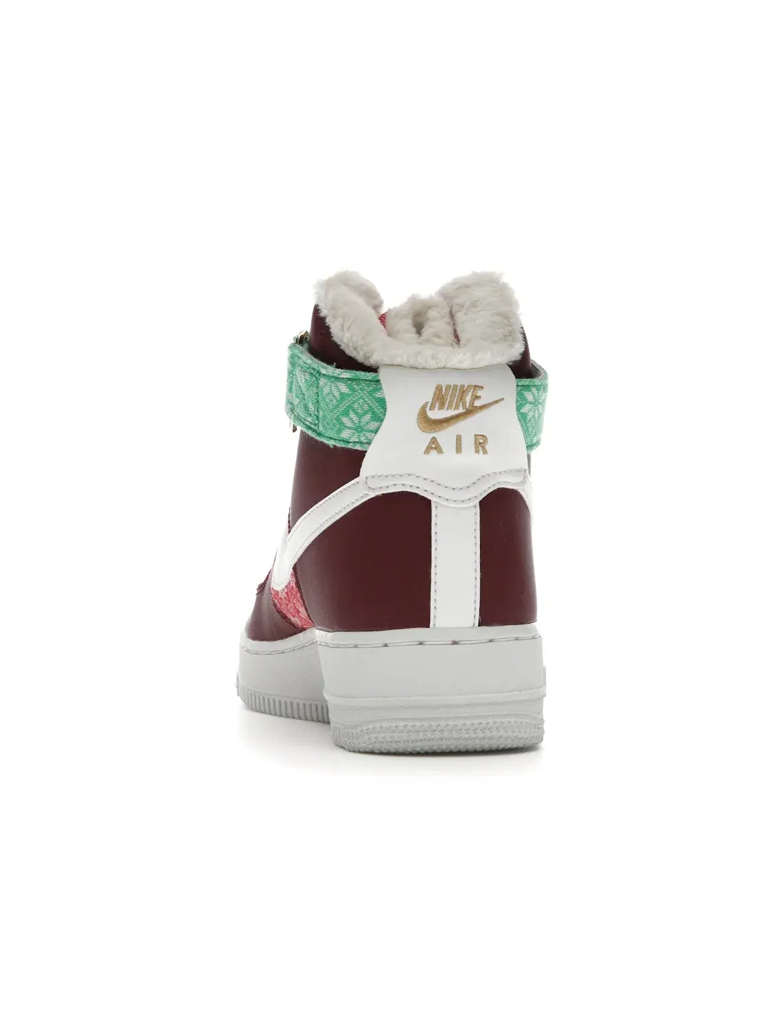 Мужские кроссовки высокие с принтом Nike Air Force 1 High Nordic Christmas — изображение 4 из 4, красный/белый-красный