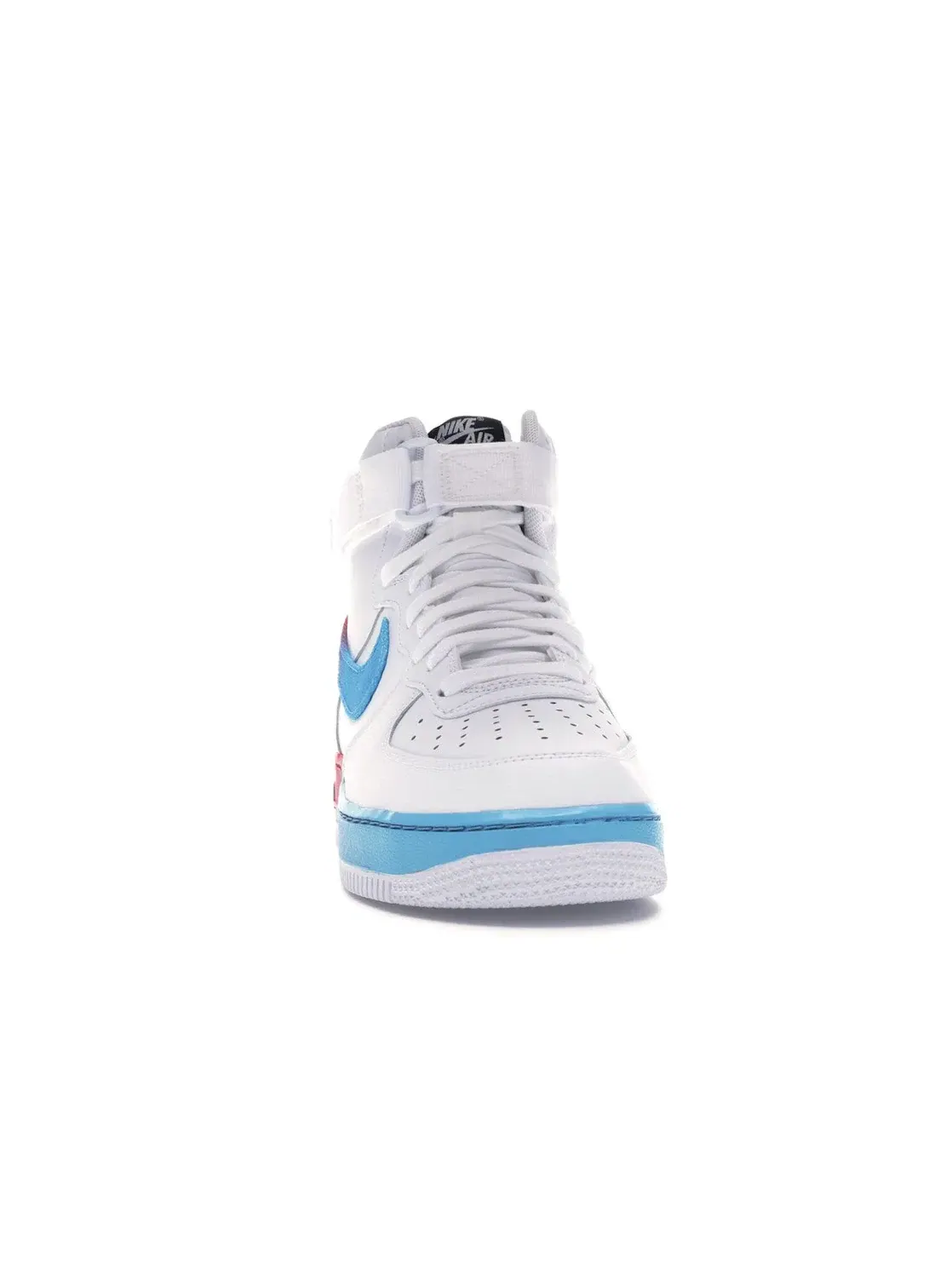 Мужские кроссовки высокие с кожаным верхом Nike Air Force 1 High — изображение 2 из 4, белый/синий-черный