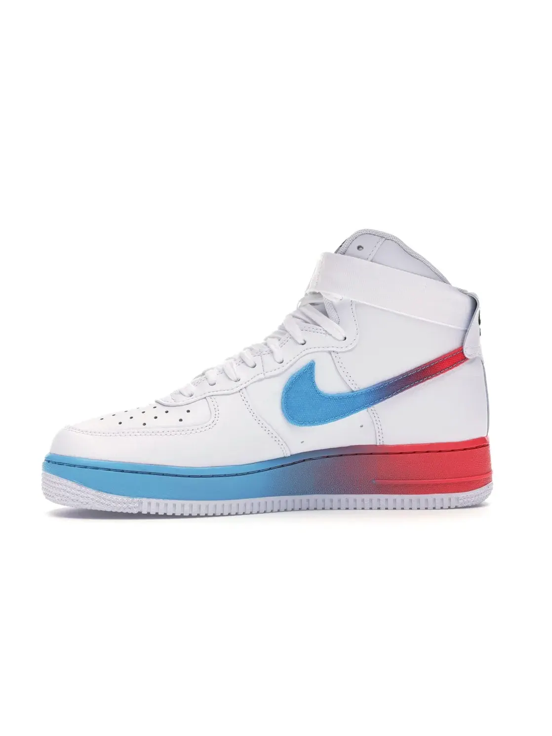 Мужские кроссовки высокие с кожаным верхом Nike Air Force 1 High — изображение 3 из 4, белый/синий-черный