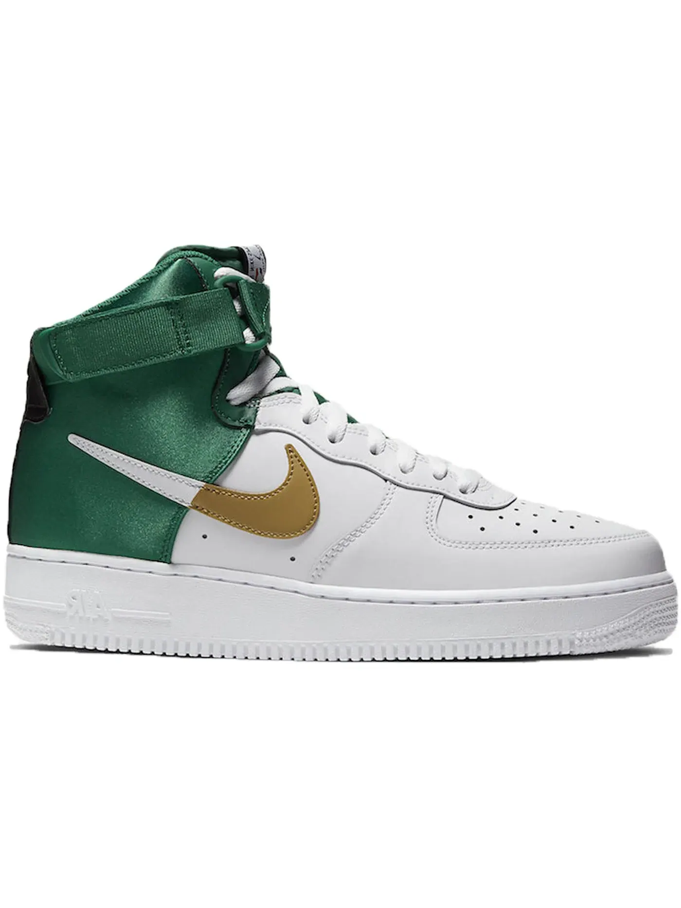 Мужские кроссовки с высоким верхом Nike Air Force 1 High NBA Nike — изображение 1 из 1, белый/зеленый/золотистый