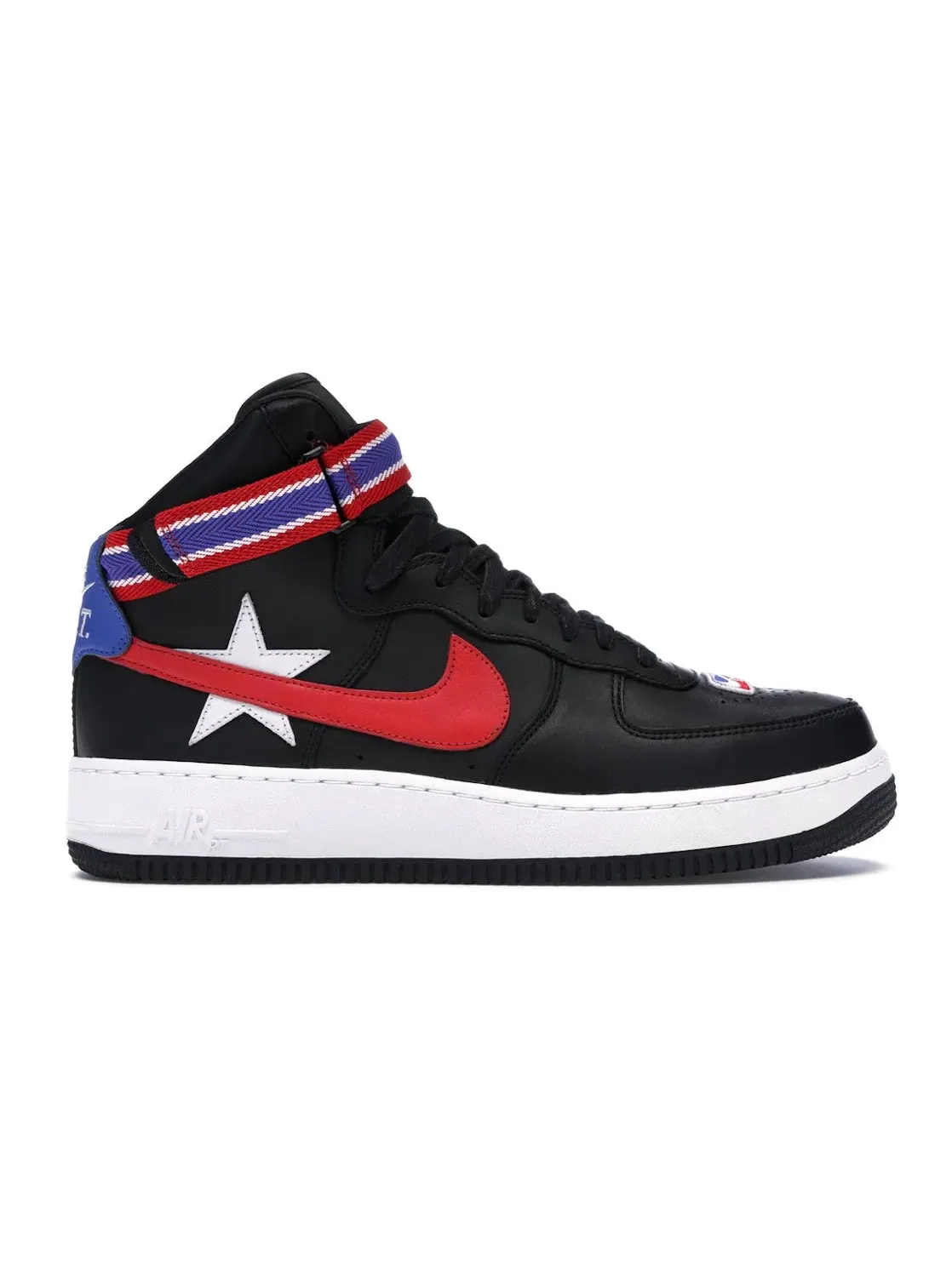 Мужские кроссовки с кожаным верхом Nike Air Force 1 High — изображение 1 из 4, черный/белый-красный