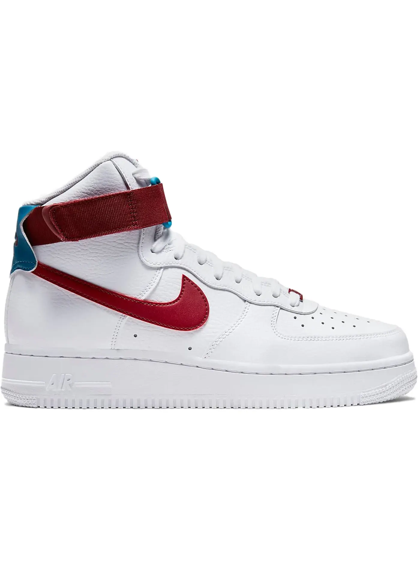 Женские кроссовки с высоким верхом Nike Air Force 1 High — изображение 1 из 1, белый/красный/зеленый