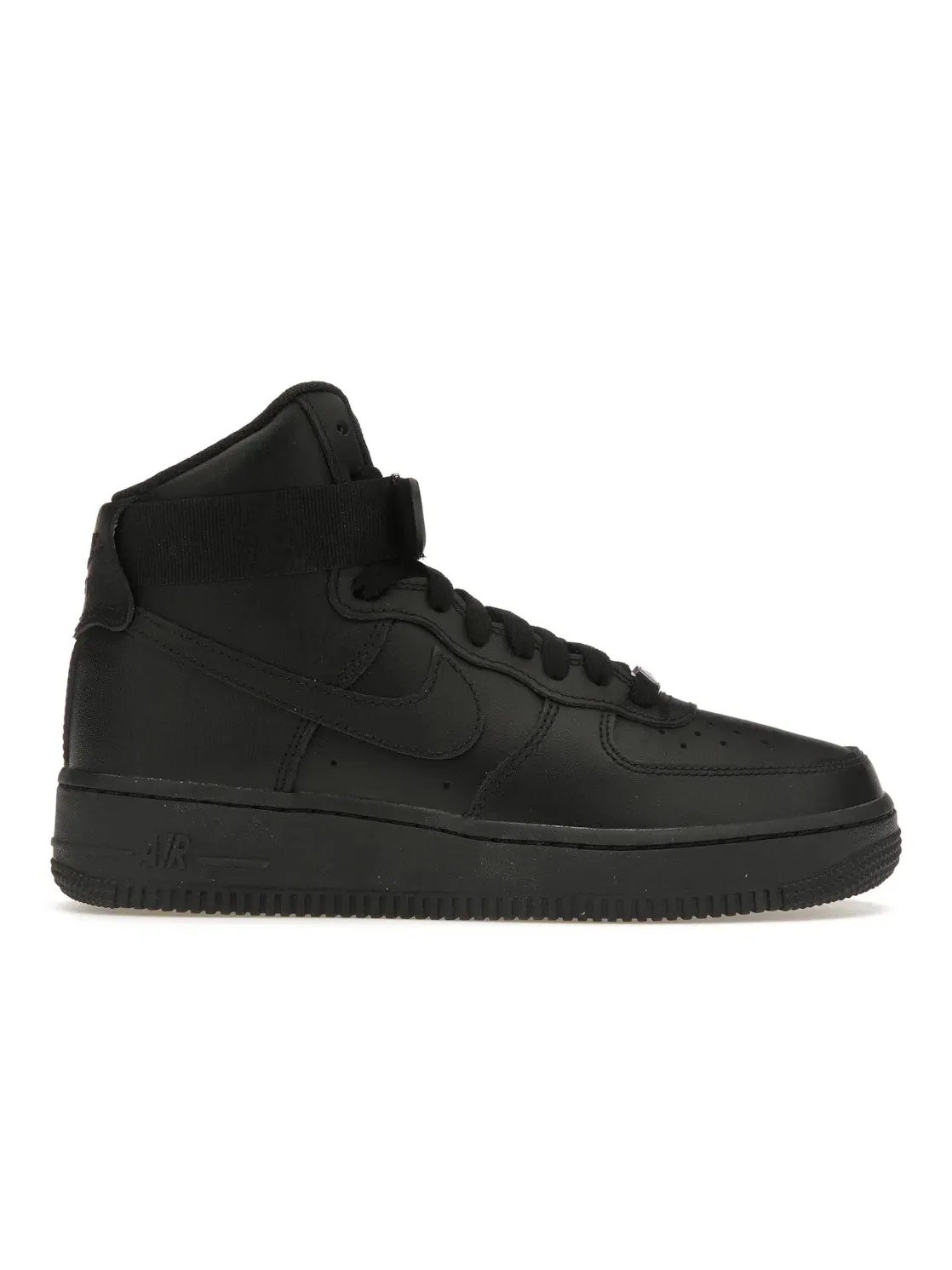 Женские кроссовки высокие с брендовым дизайном Nike Air Force 1 High Nike — изображение 1 из 4, черный/черный/черный