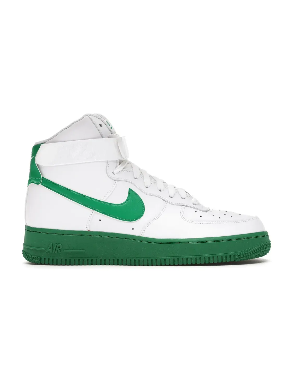 Мужские кроссовки высокий с контрастной подошвой Nike Air Force 1 High — изображение 1 из 4, белый/белый-зеленый