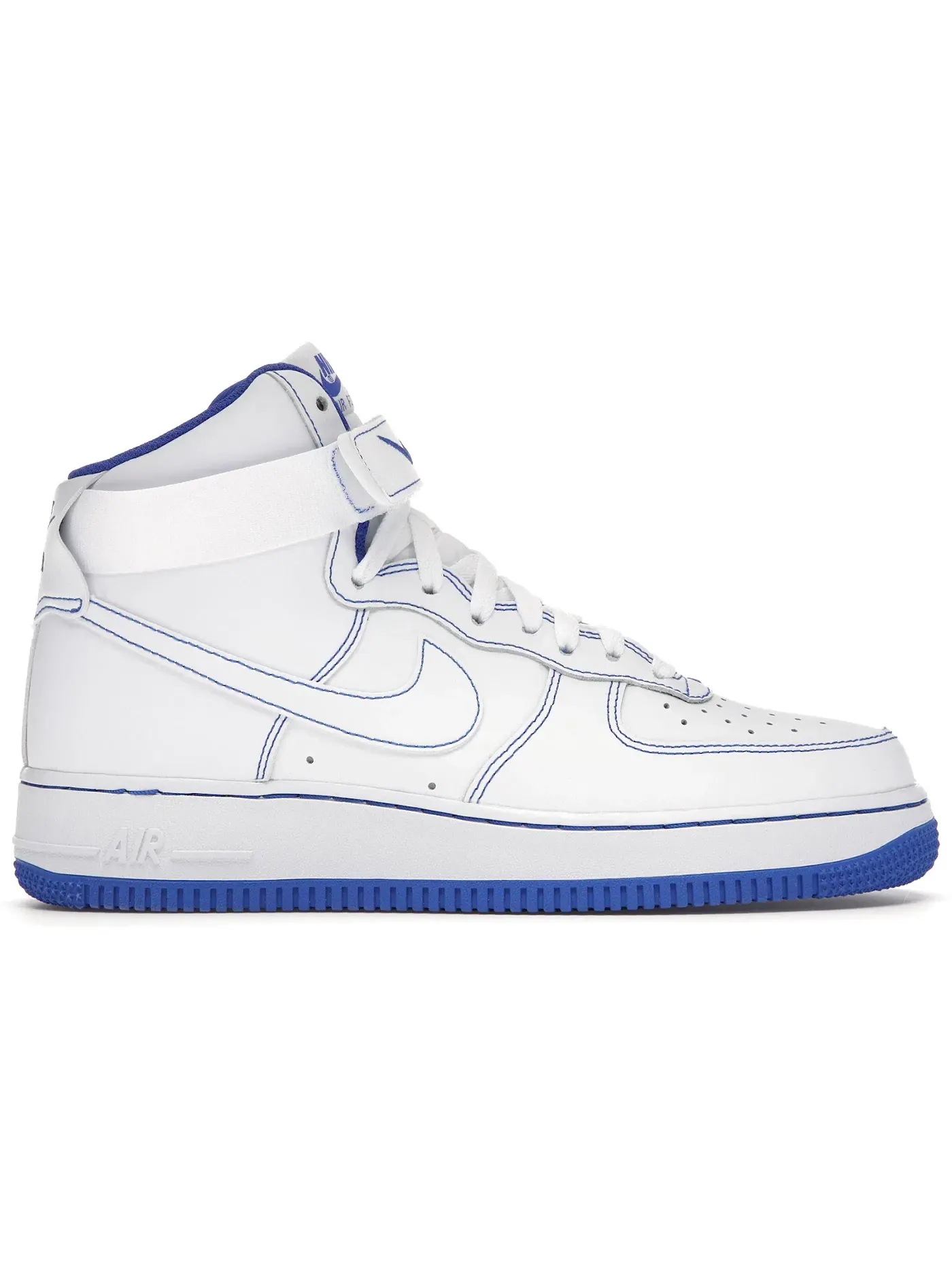 Мужские кроссовки с контрастной строчкой Nike Air Force 1 High — изображение 1 из 1, белый/синий