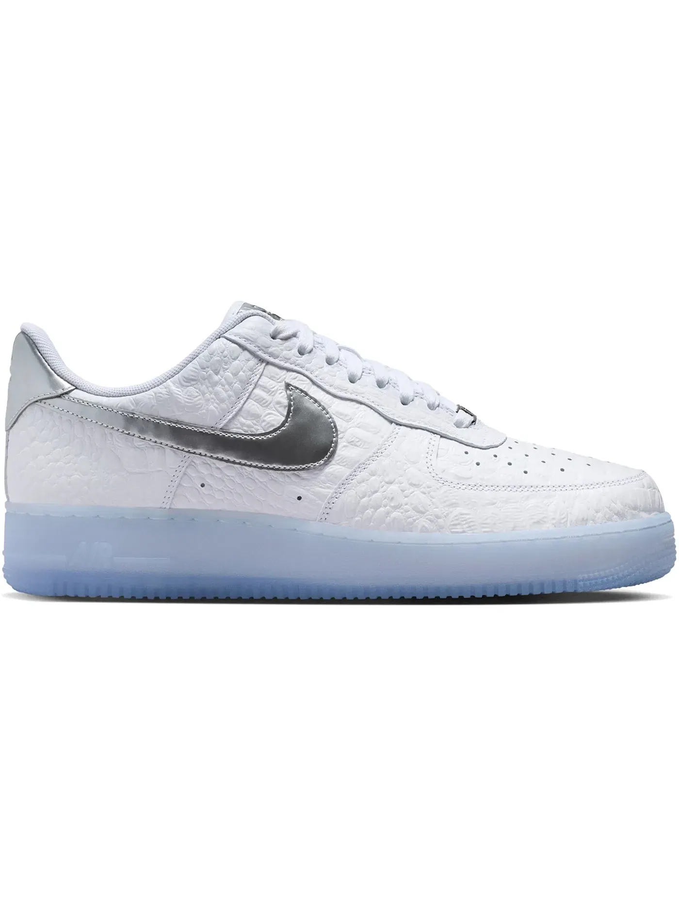 Мужские кроссовки с текстурой под крокодила Nike Air Force 1 Low '07 — изображение 1 из 1, белый/синий/платиновый