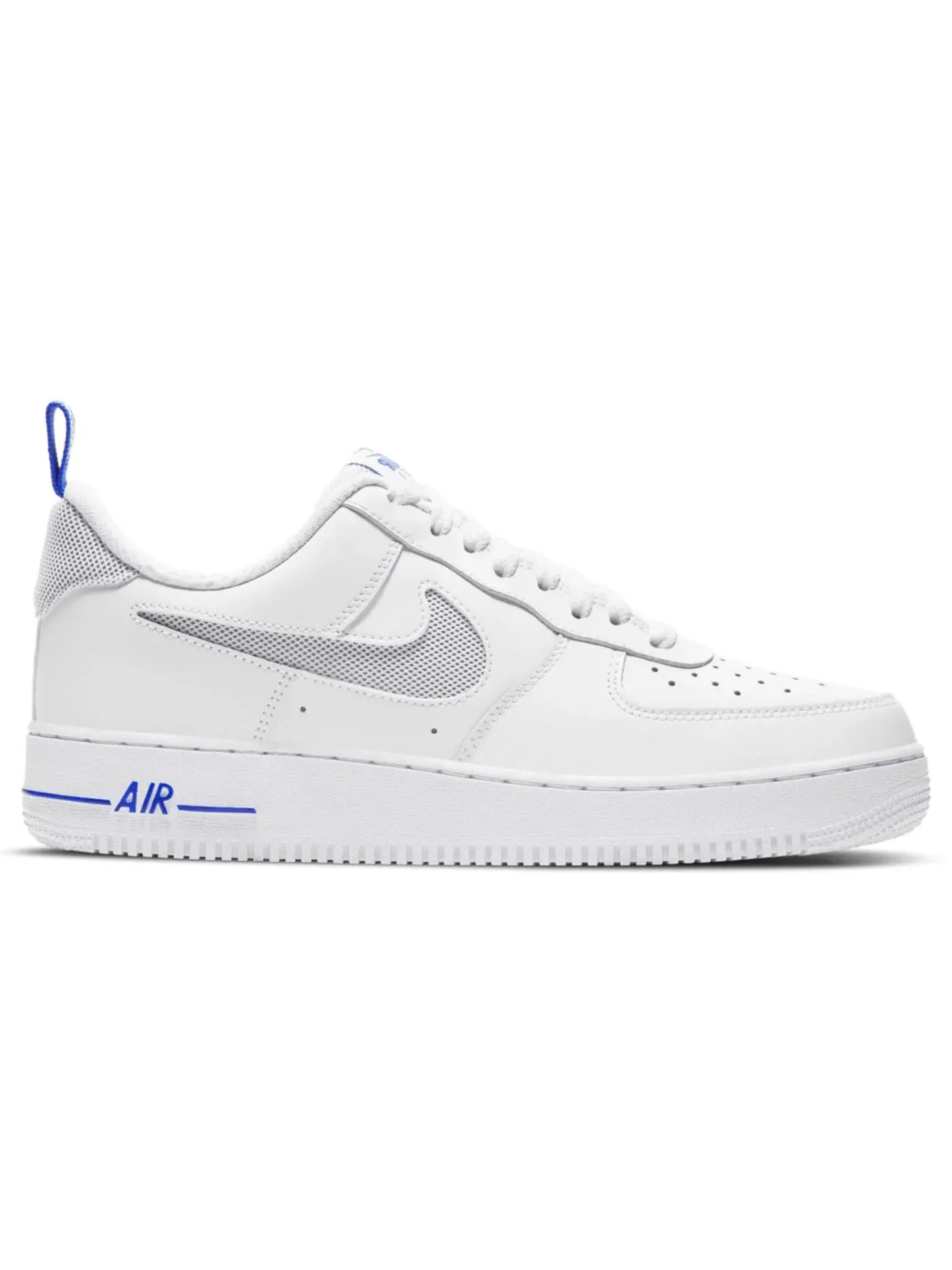 Мужские кроссовки с перфорацией Nike Air Force 1 Low 07 LV8 — изображение 1 из 1, белый/белый/синий